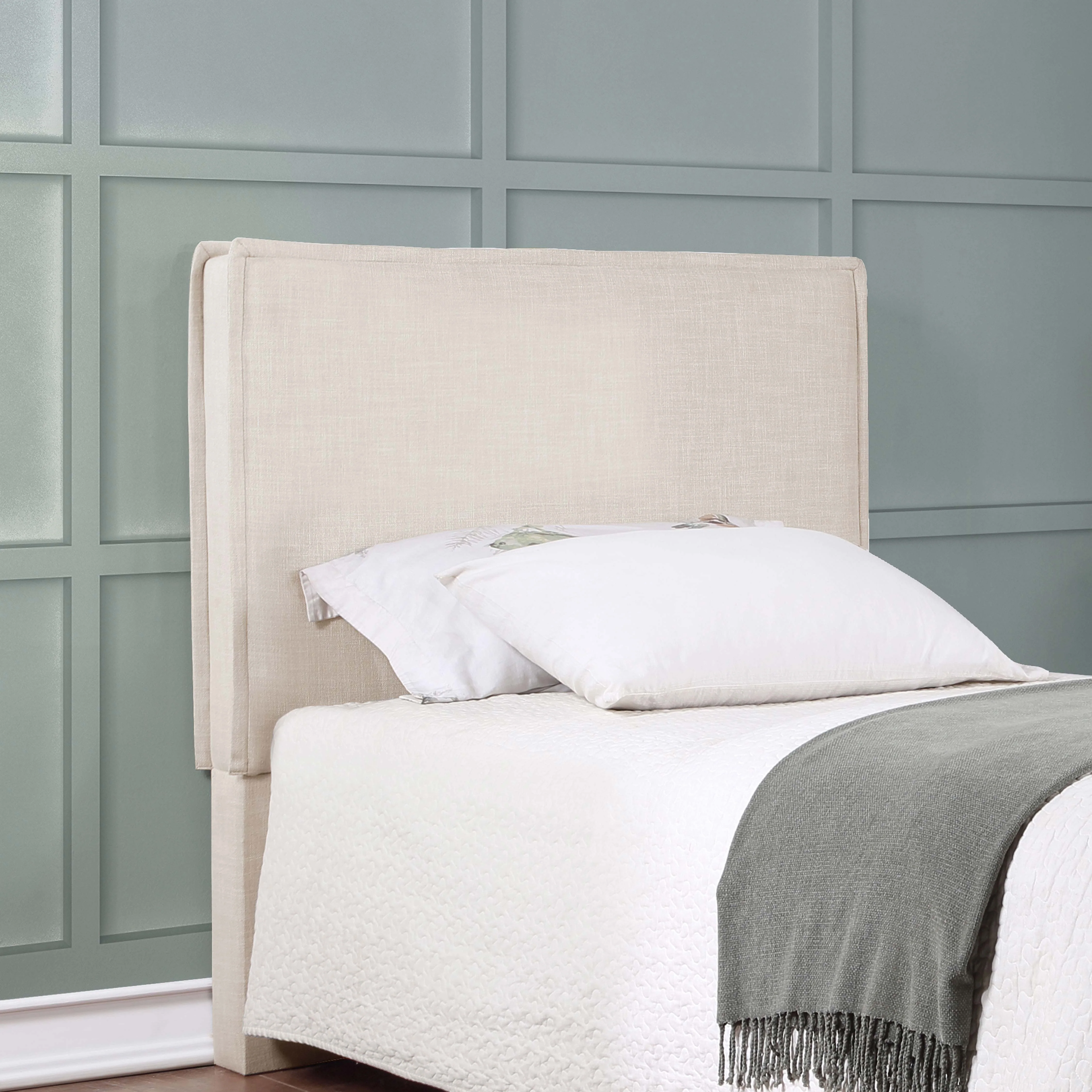 Izzy Upholstered Twin Panel Headboard in Sand - Image 4