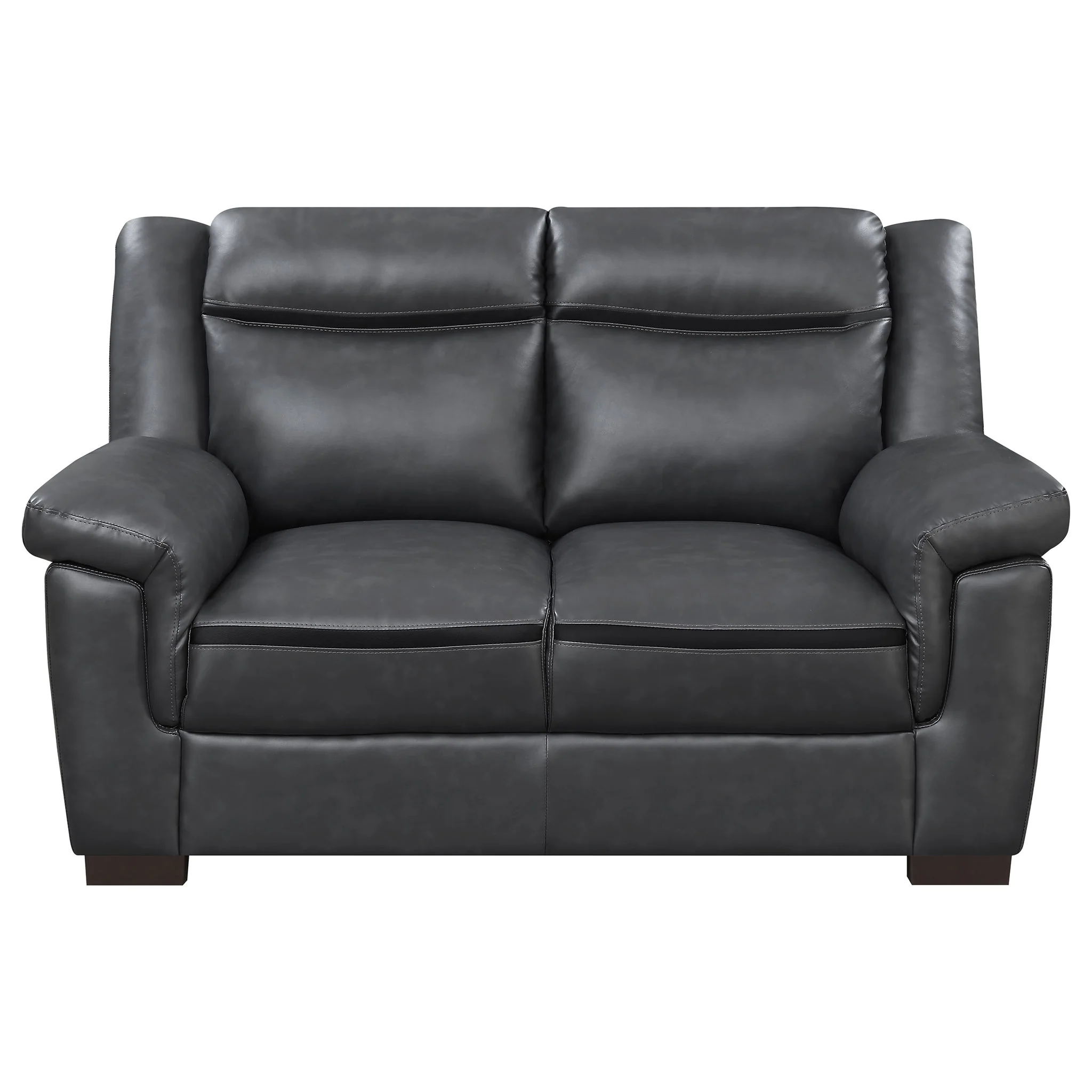 Jacob - Loveseat With Pillow Top Arms Upholstery - Gray - Image 6