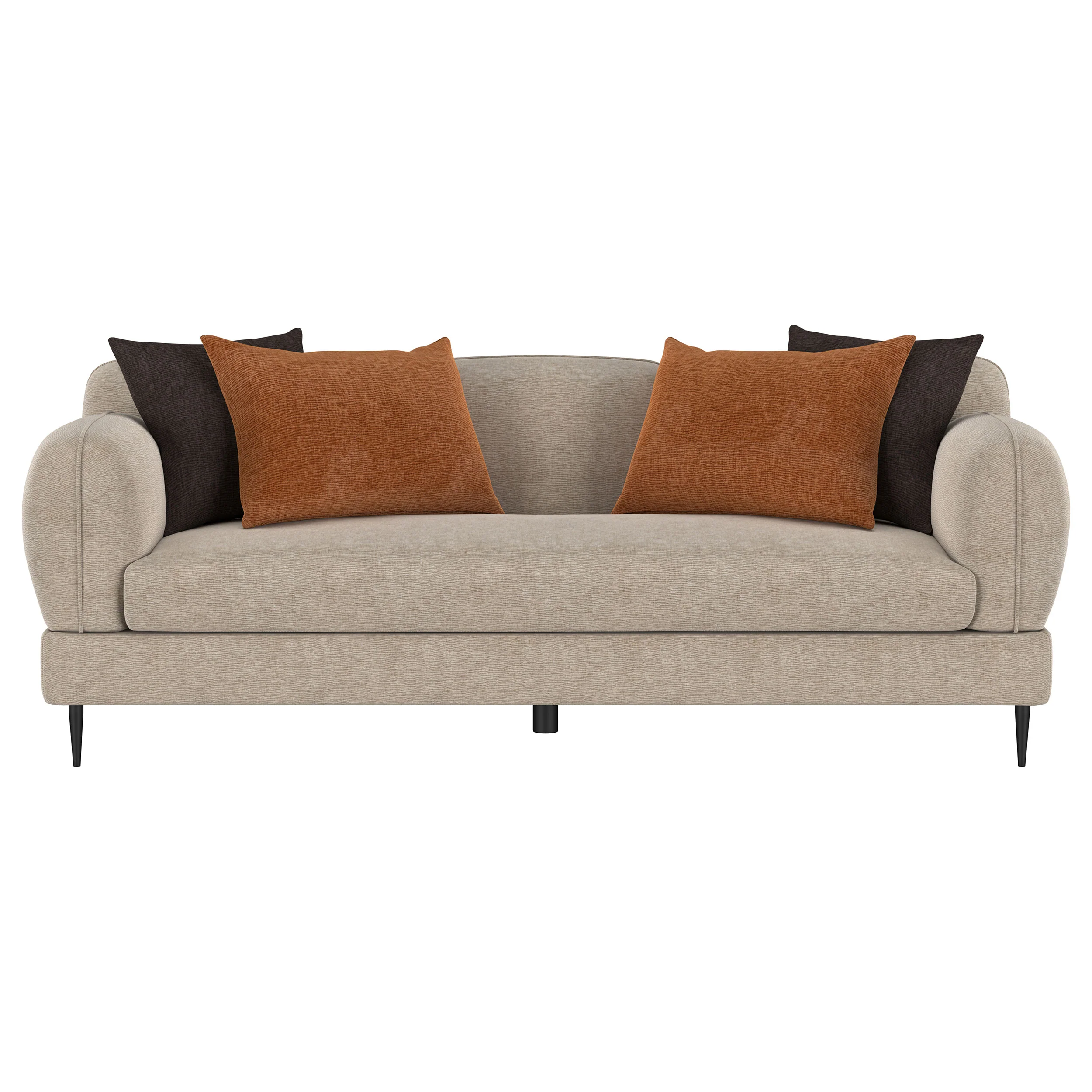 Jade 2-Piece Chenille Upholstered Sofa Set, Latte - Image 5