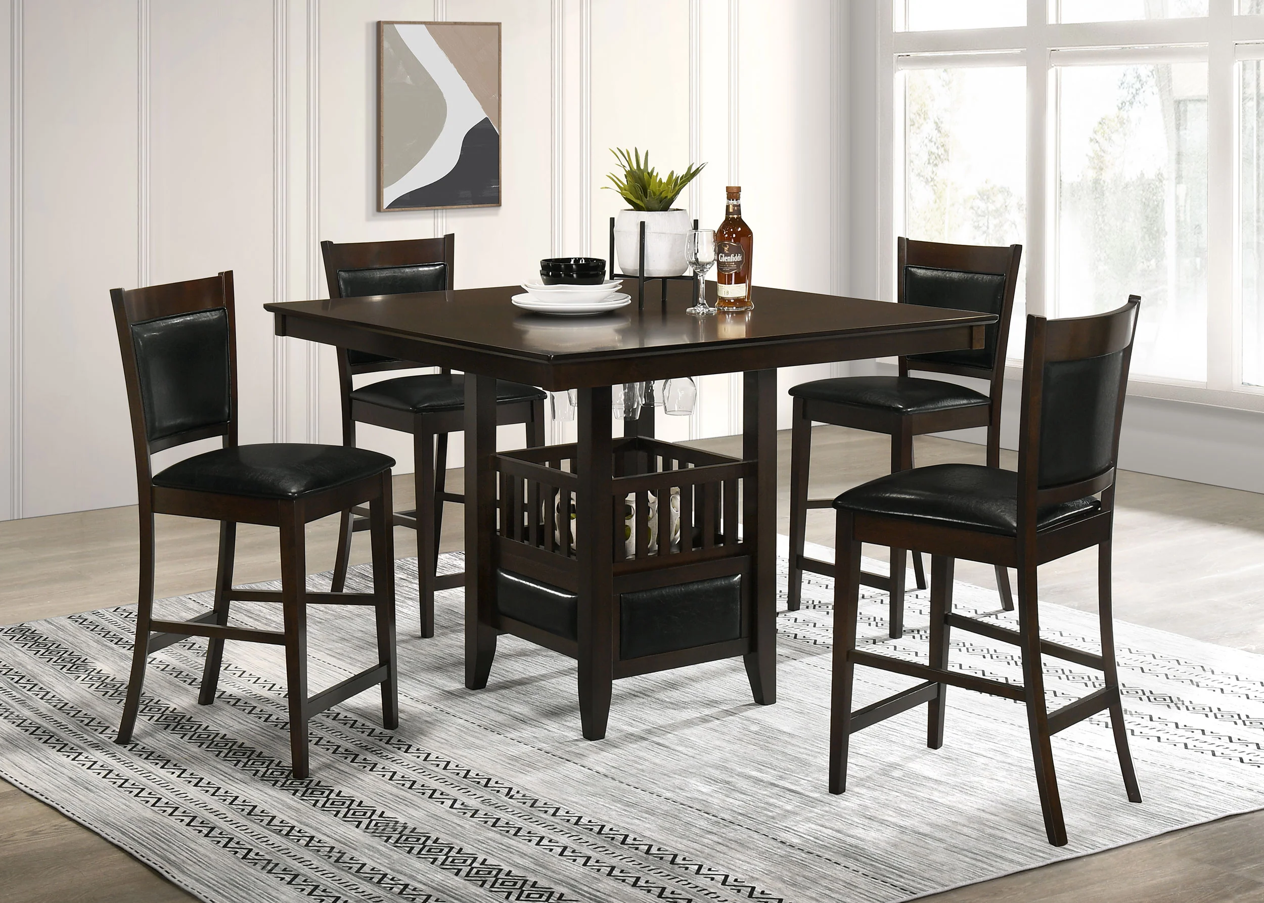 Jaden Square Counter Height Dining Table, Espresso - Image 16