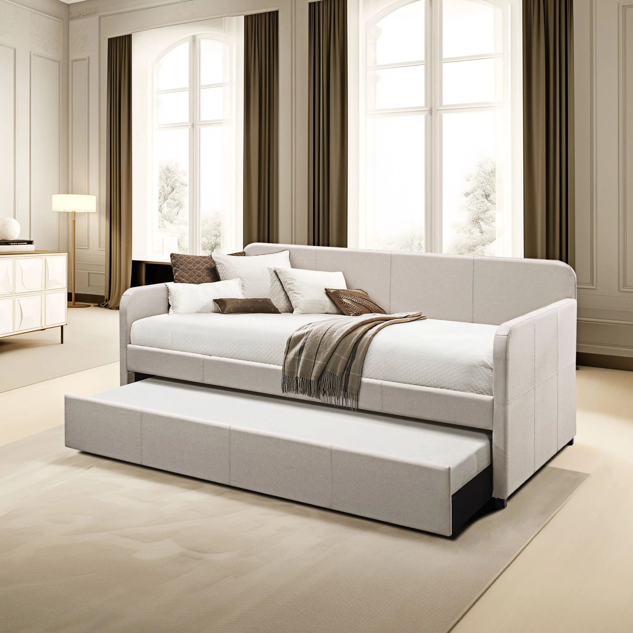 Jagger - Twin Daybed With Trundle - Fog - Image 5