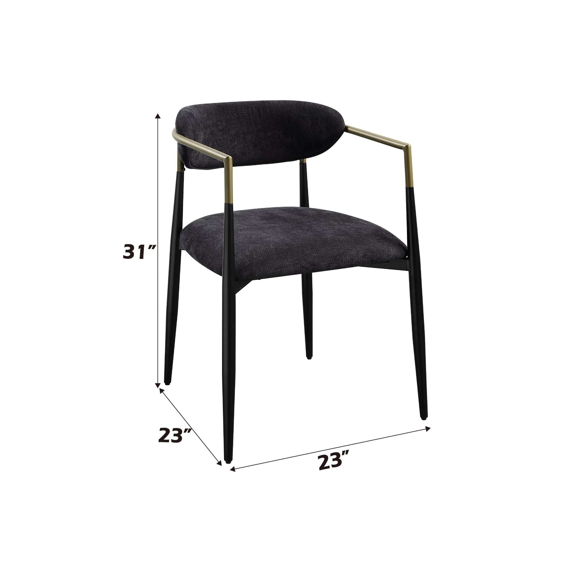 Jaramillo - Chenille Side Chair (Set of 2) - Black - Image 4