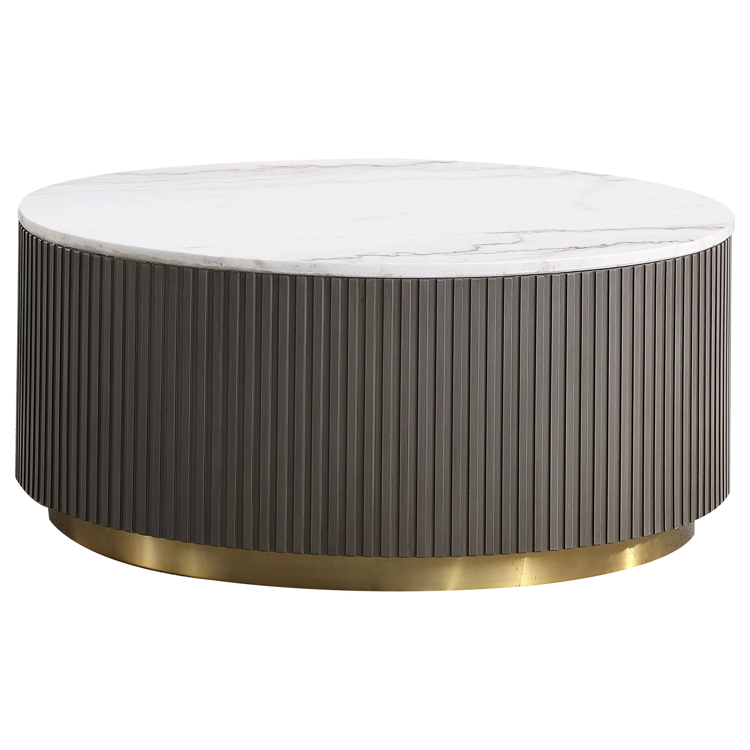 Jason 2-Piece Round White Marble Coffee Table Set - Image 4