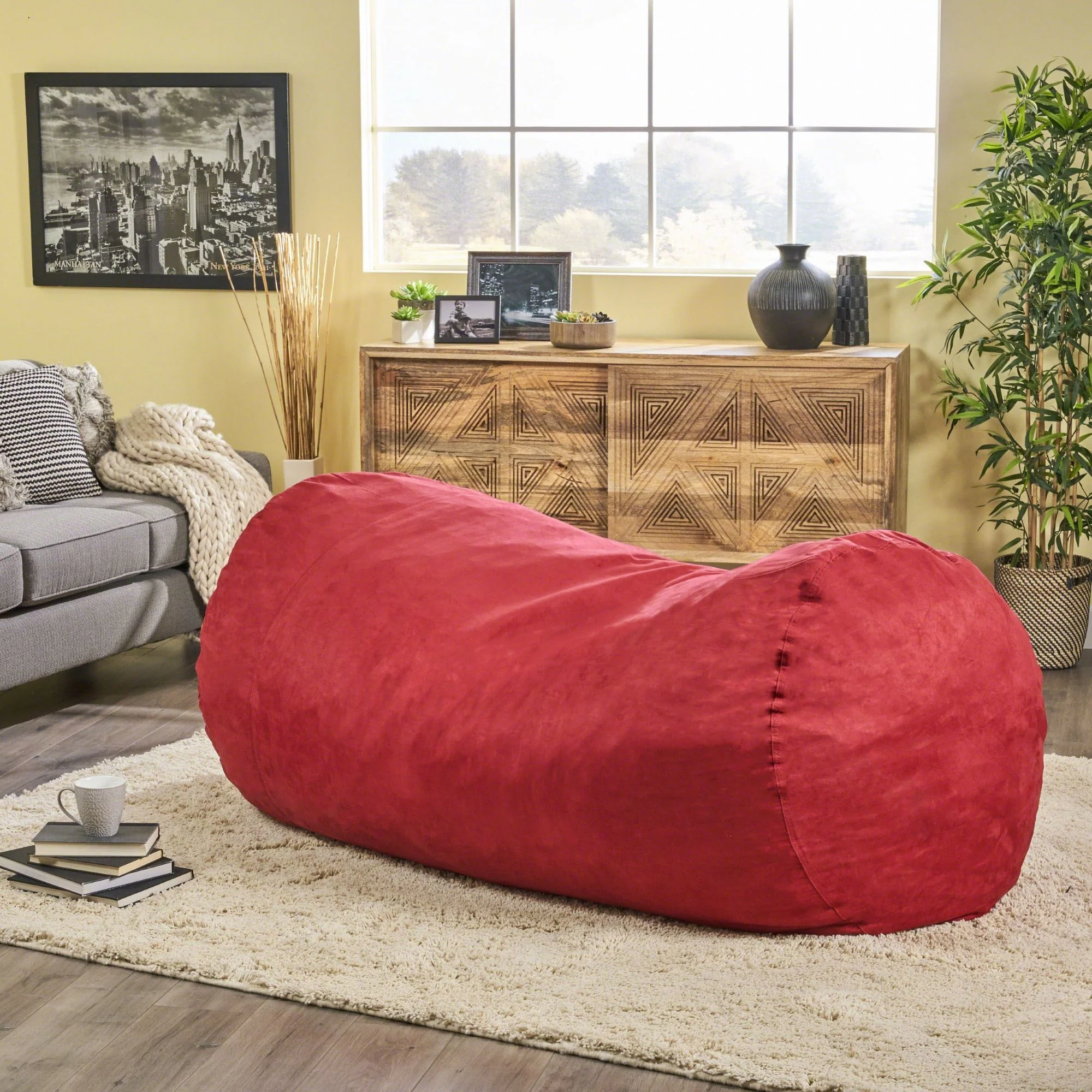 Jasper - Traditional Cylindrical Suede Bean Bag - Image 3
