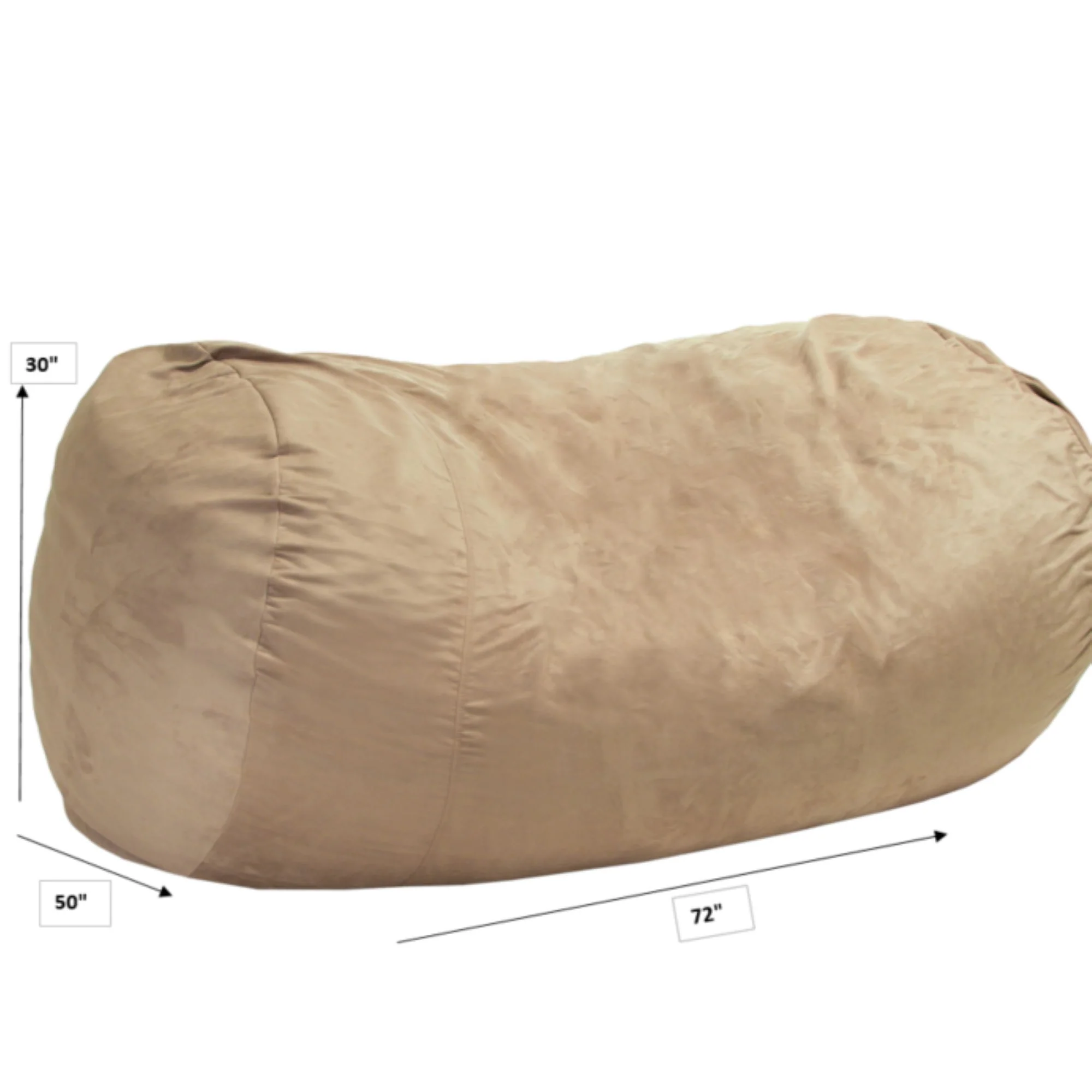 Jasper - Traditional Cylindrical Suede Bean Bag - Image 4