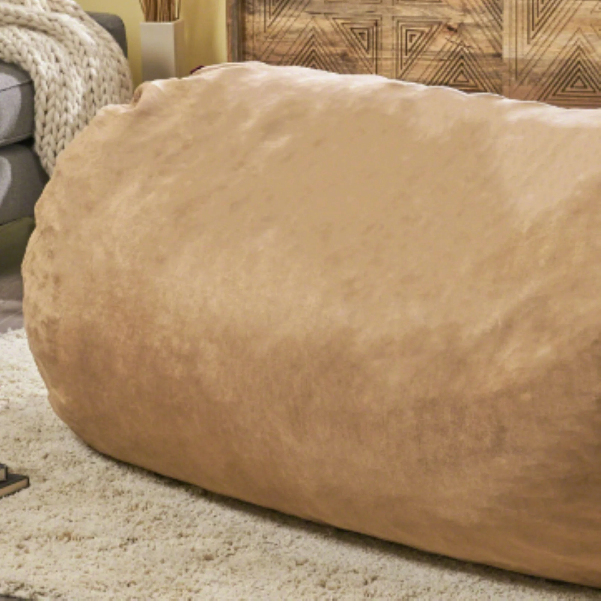 Jasper - Traditional Cylindrical Suede Bean Bag - Image 5