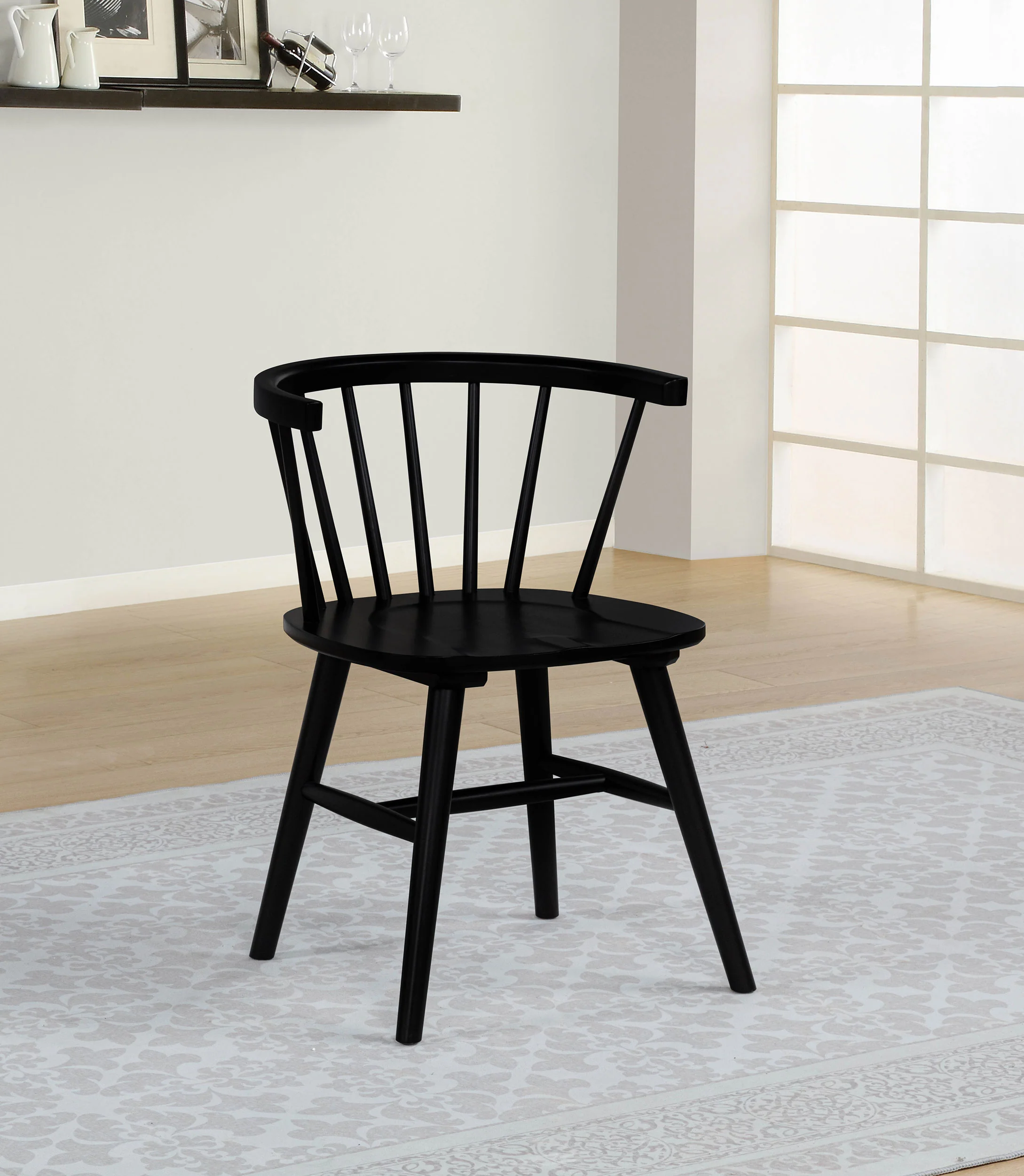 Jeffries Windsor Wood Dining Side Chair Black Set of 2 - Image 4