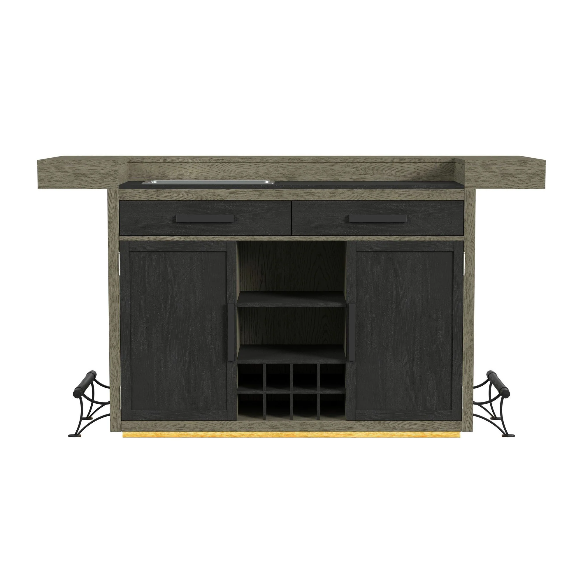 Jemma - Bar Table With Light - Gray And Dark Espresso - Image 3