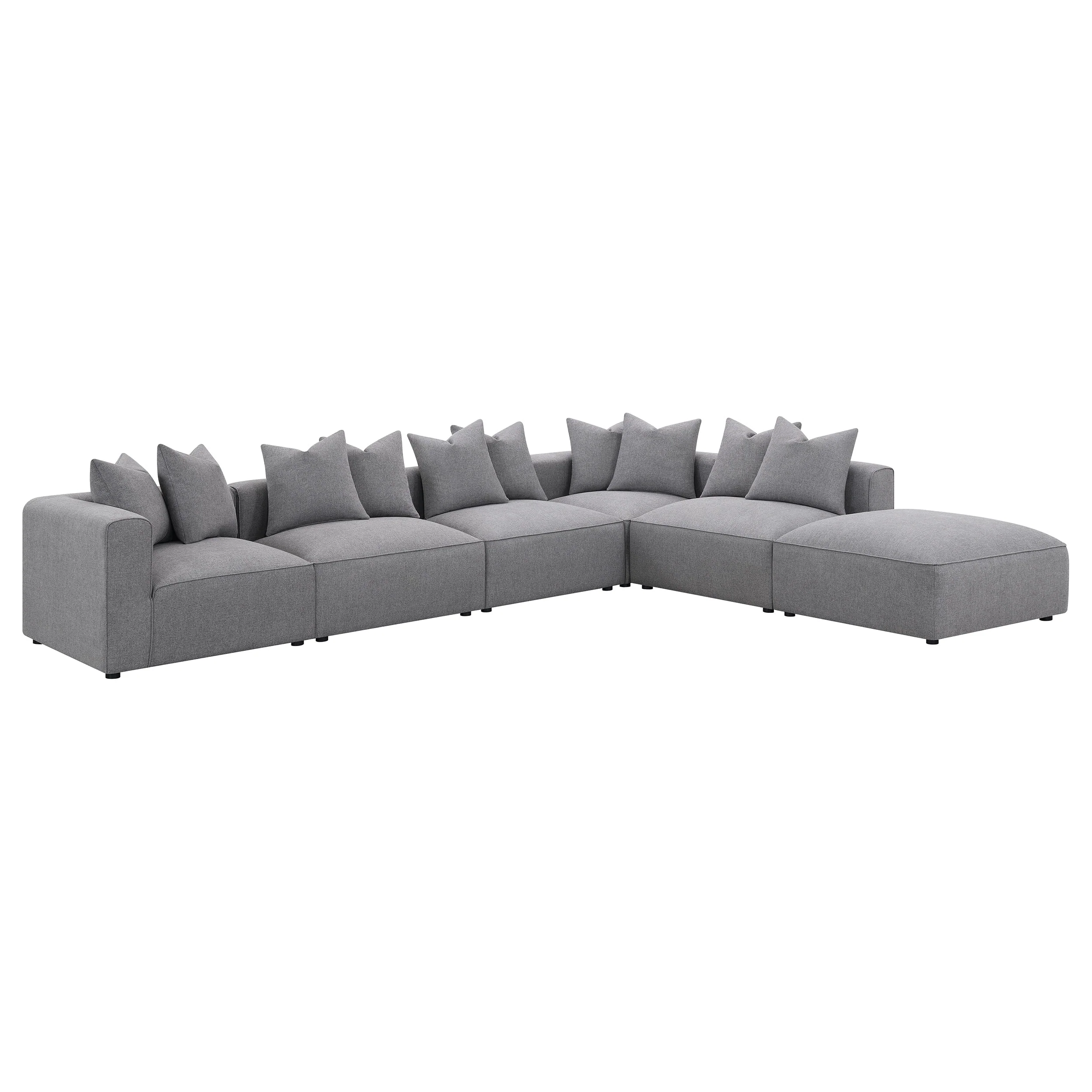 Jennifer Square Upholstered Ottoman Grey - Image 7