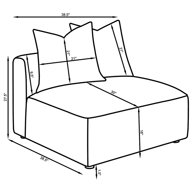 Jennifer Upholstered Armless Chair in Grey - Image 6