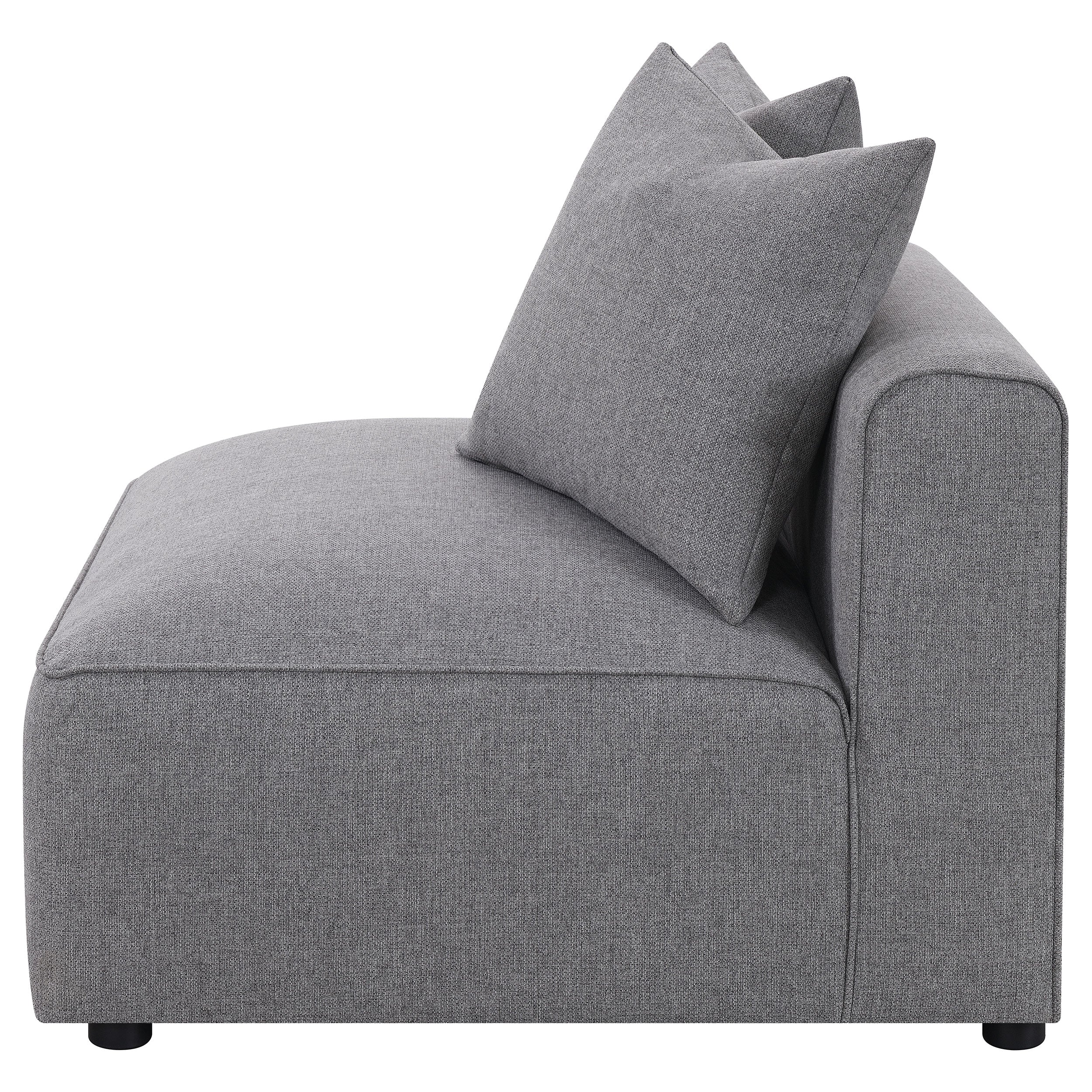 Jennifer Upholstered Armless Chair Grey - Image 2
