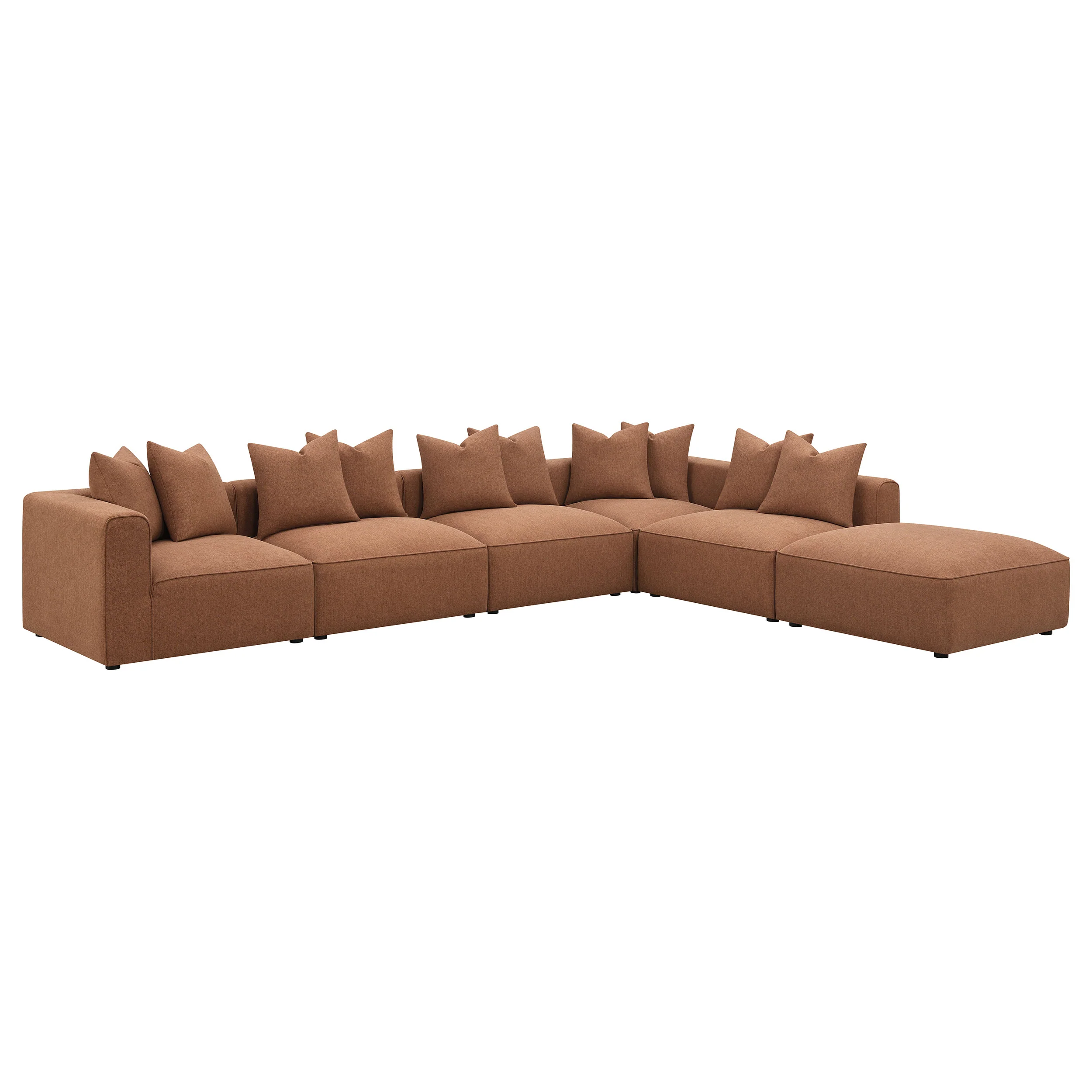 Jennifer Upholstered Corner Chair in Terracotta - Image 15