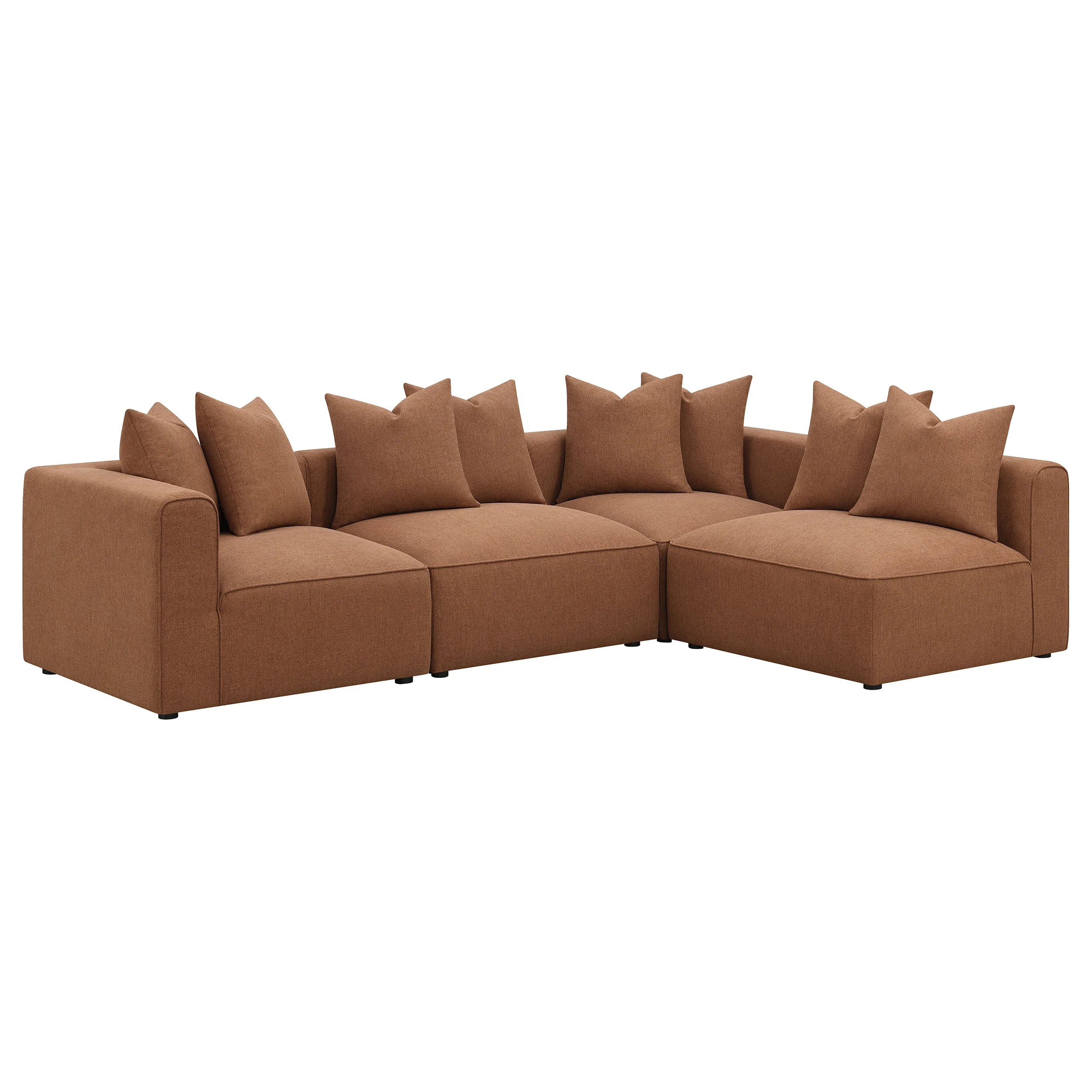 Jennifer Upholstered Corner Chair in Terracotta - Image 7