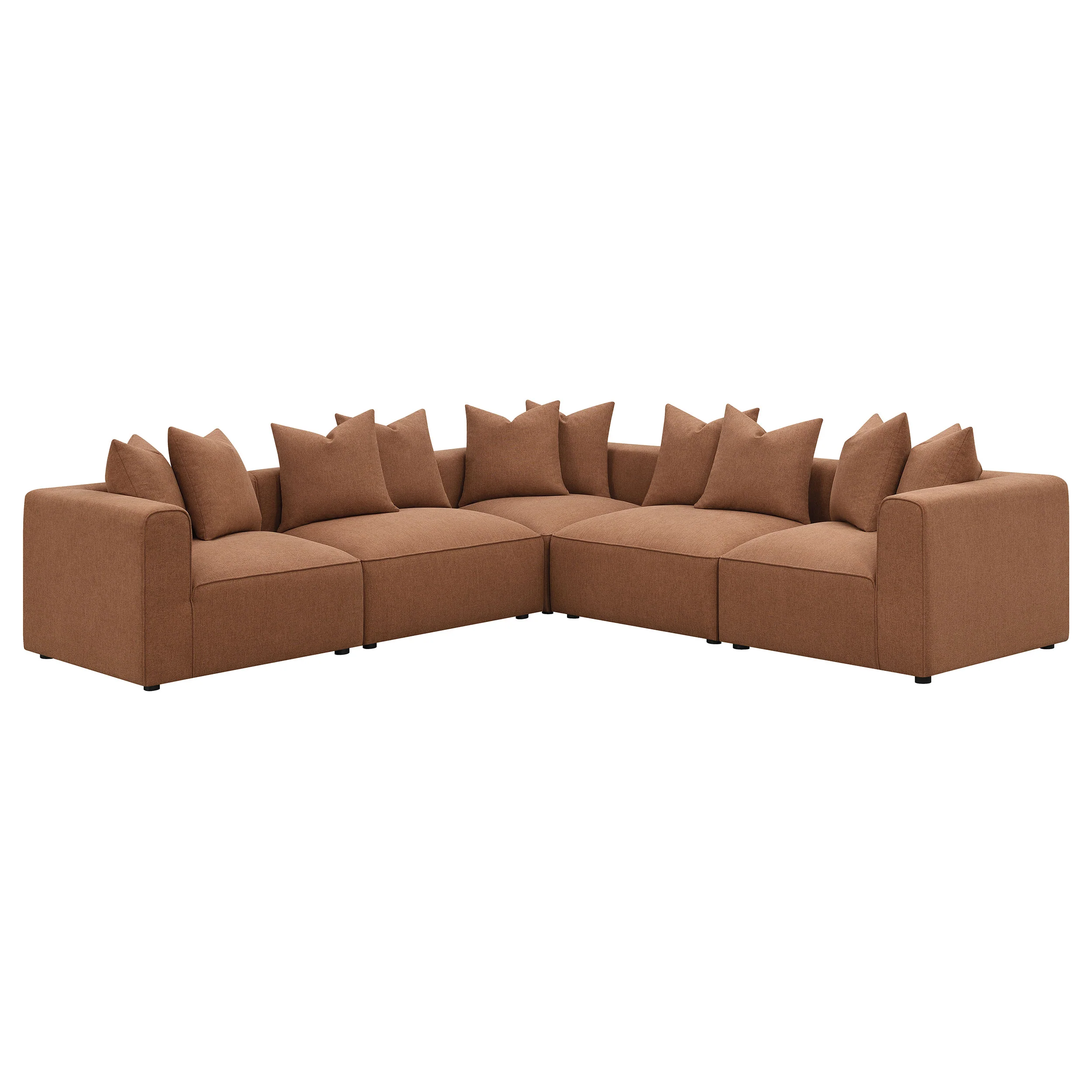 Jennifer Upholstered Corner Chair in Terracotta - Image 8