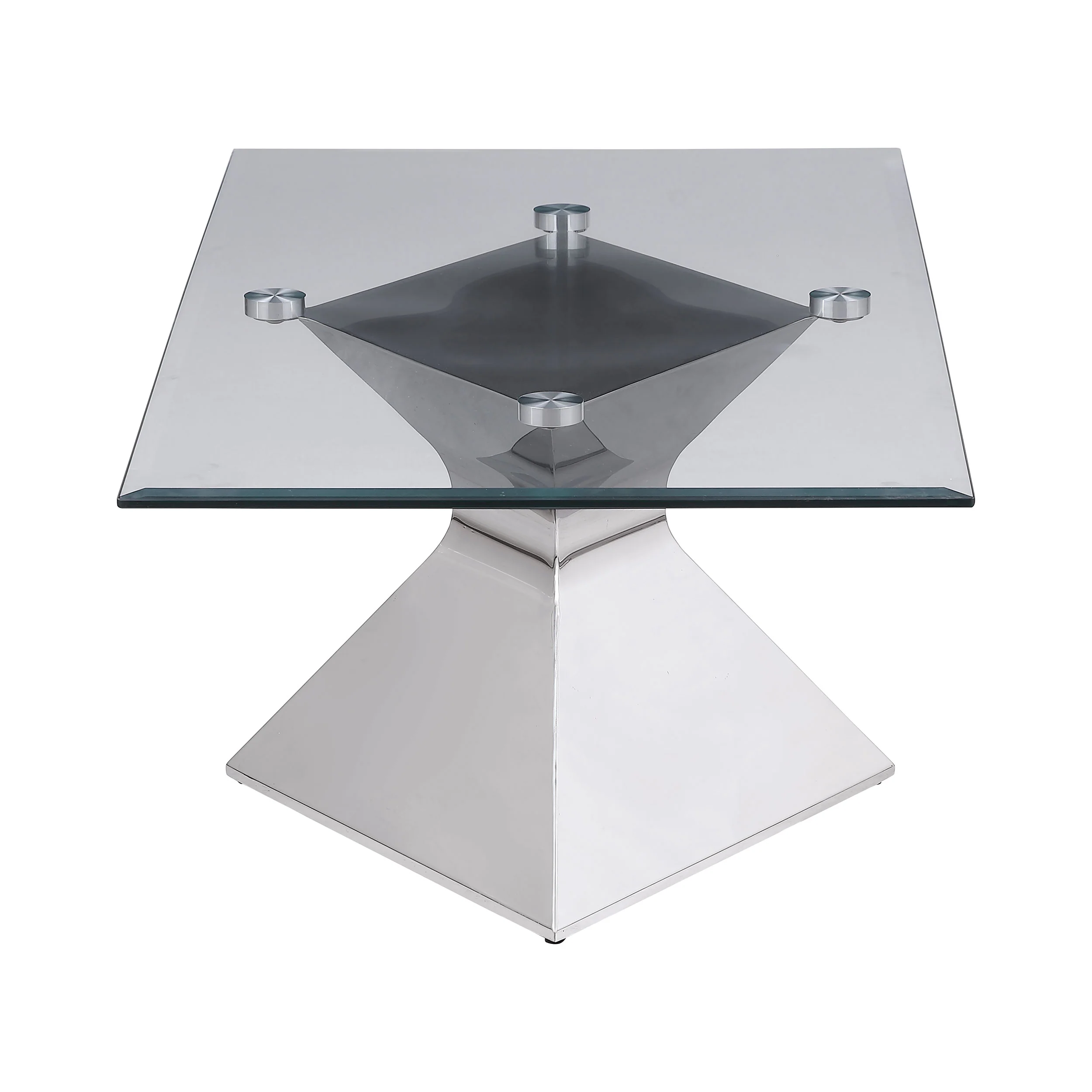 Jenny Glass Top Stainless Steel Coffee Table - Image 4