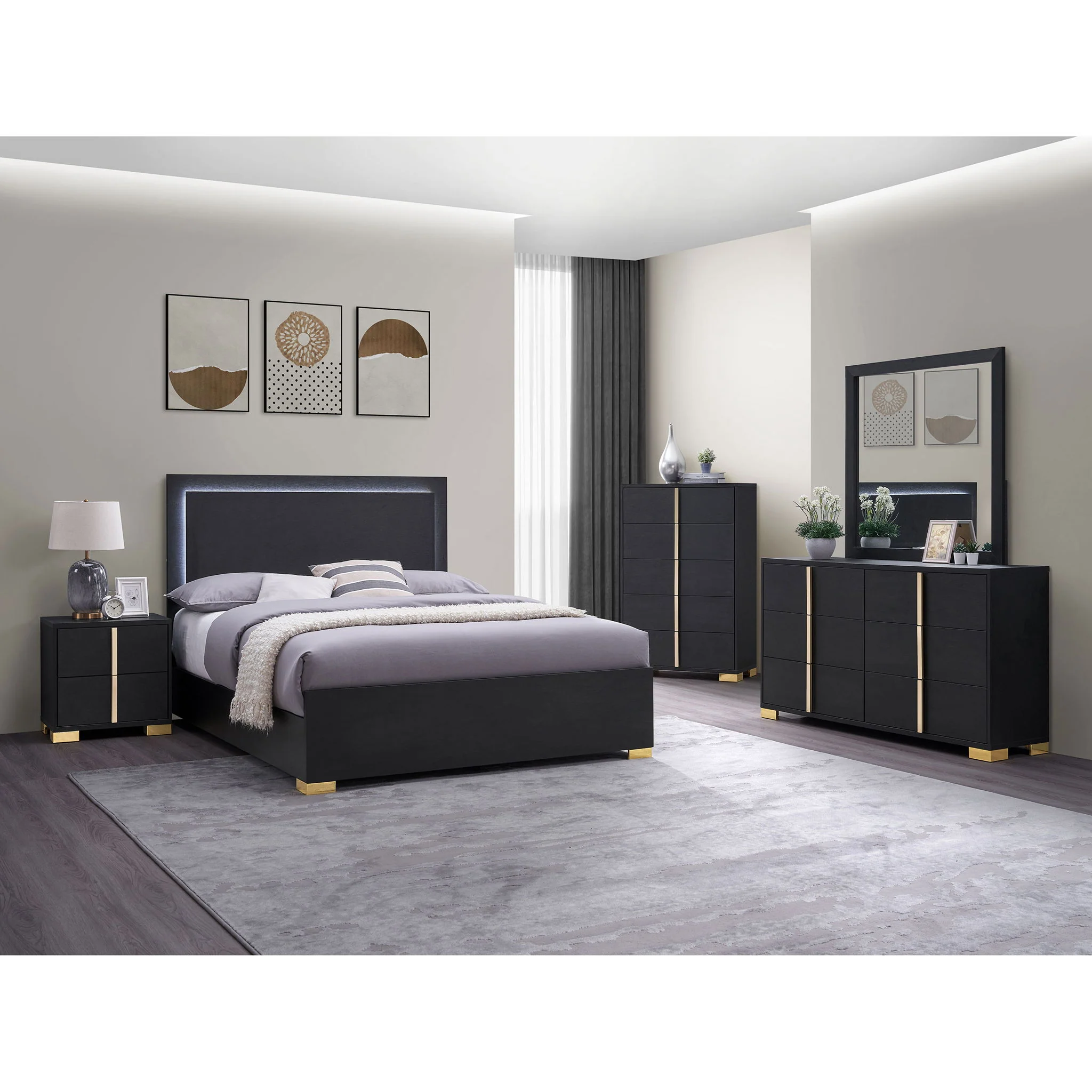Jeremiah - Bedroom Set With LED Headboard - Image 21