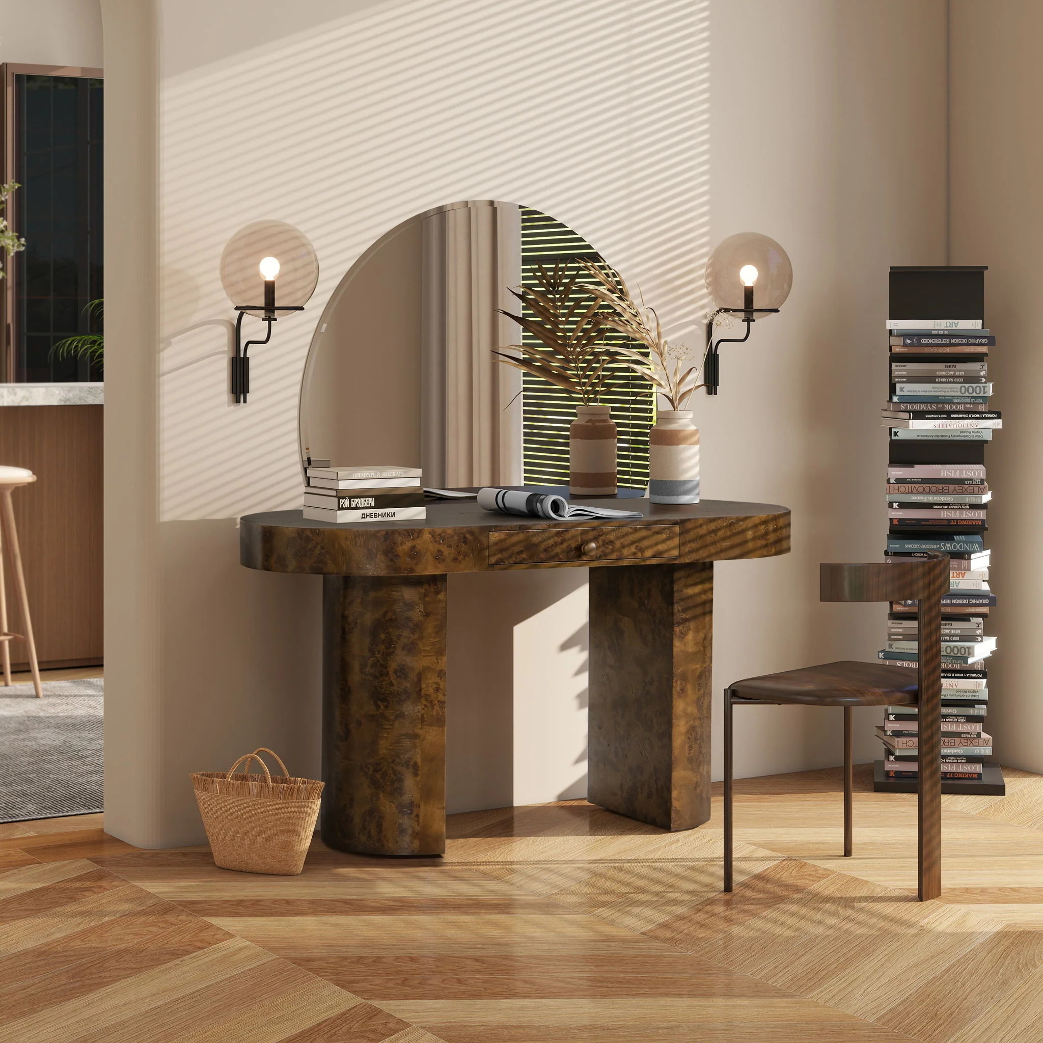 Jesse - Single Drawer Oval Computer Desk - Image 6