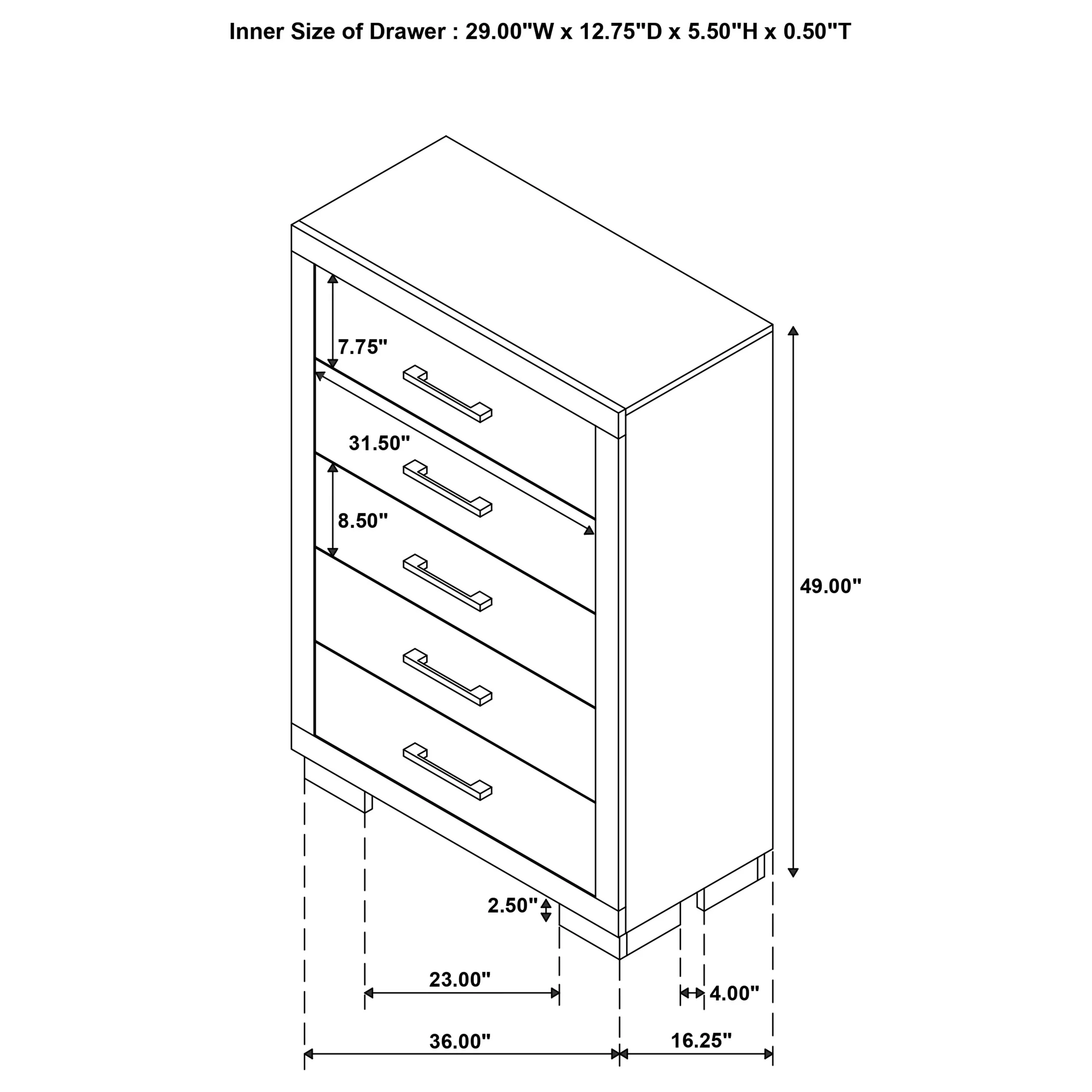 Jessica 5-Drawer Chest in Snow White - Image 11