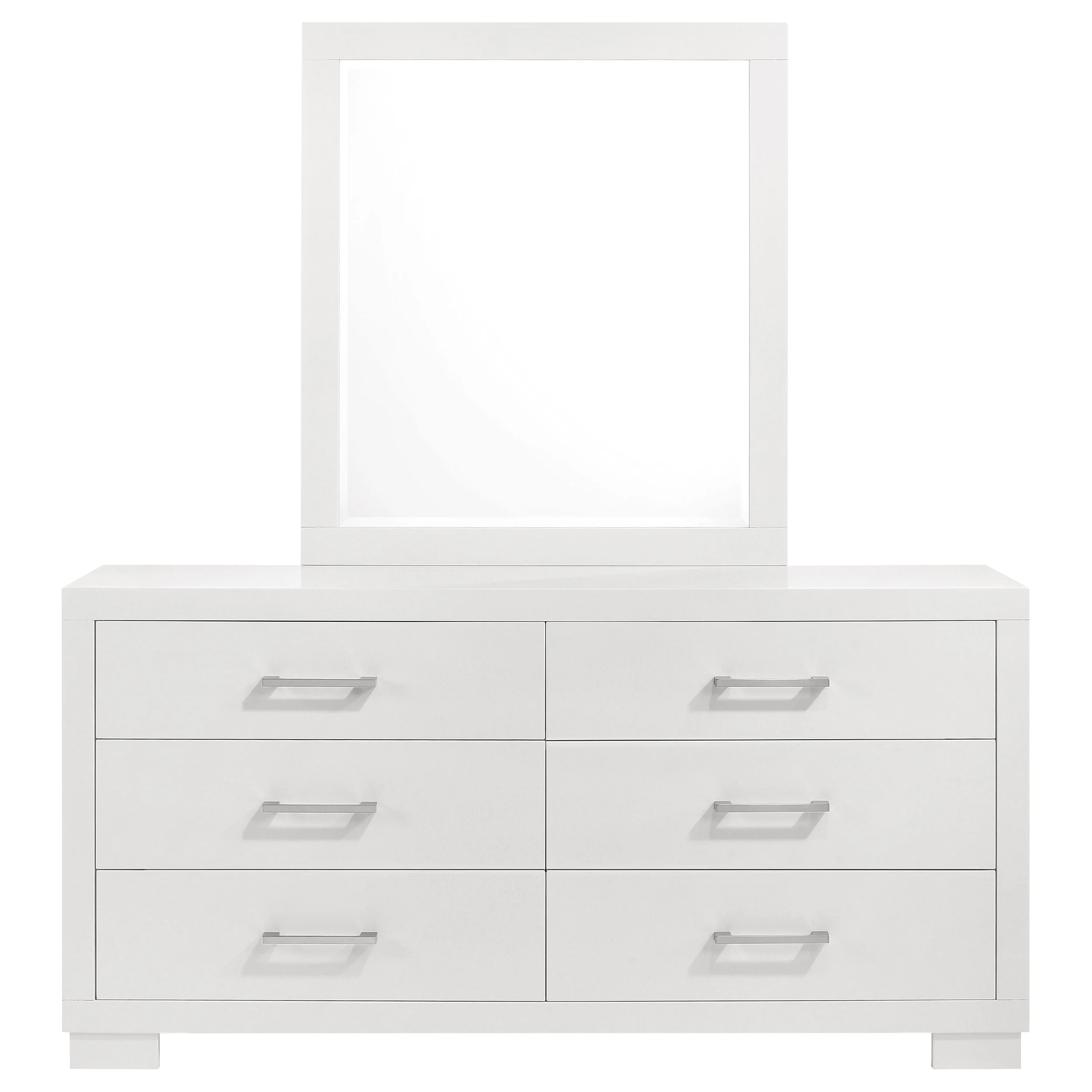 Jessica 6-Drawer Dresser with Mirror - Snow White - Image 4