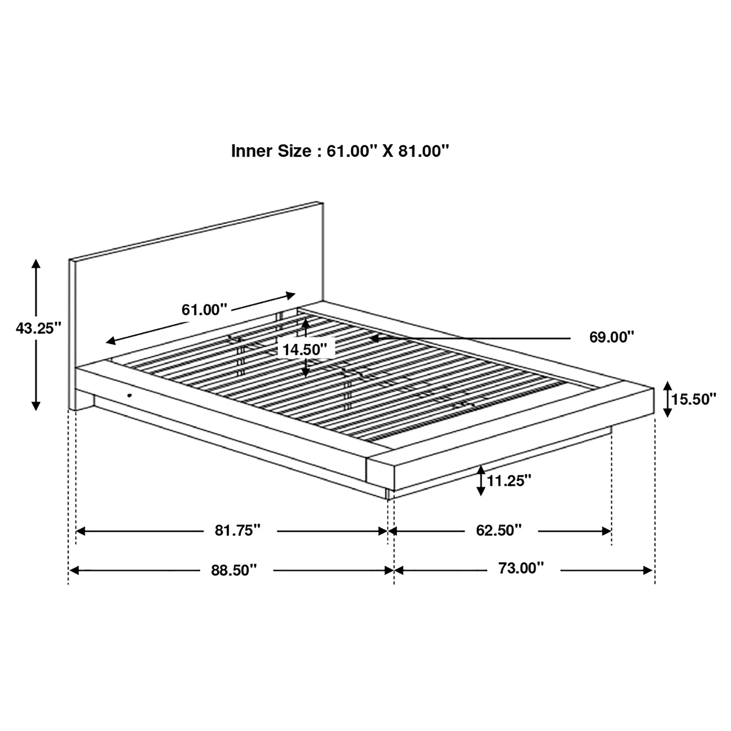 Jessica Wood Queen LED Panel Bed in Cappuccino - Image 2