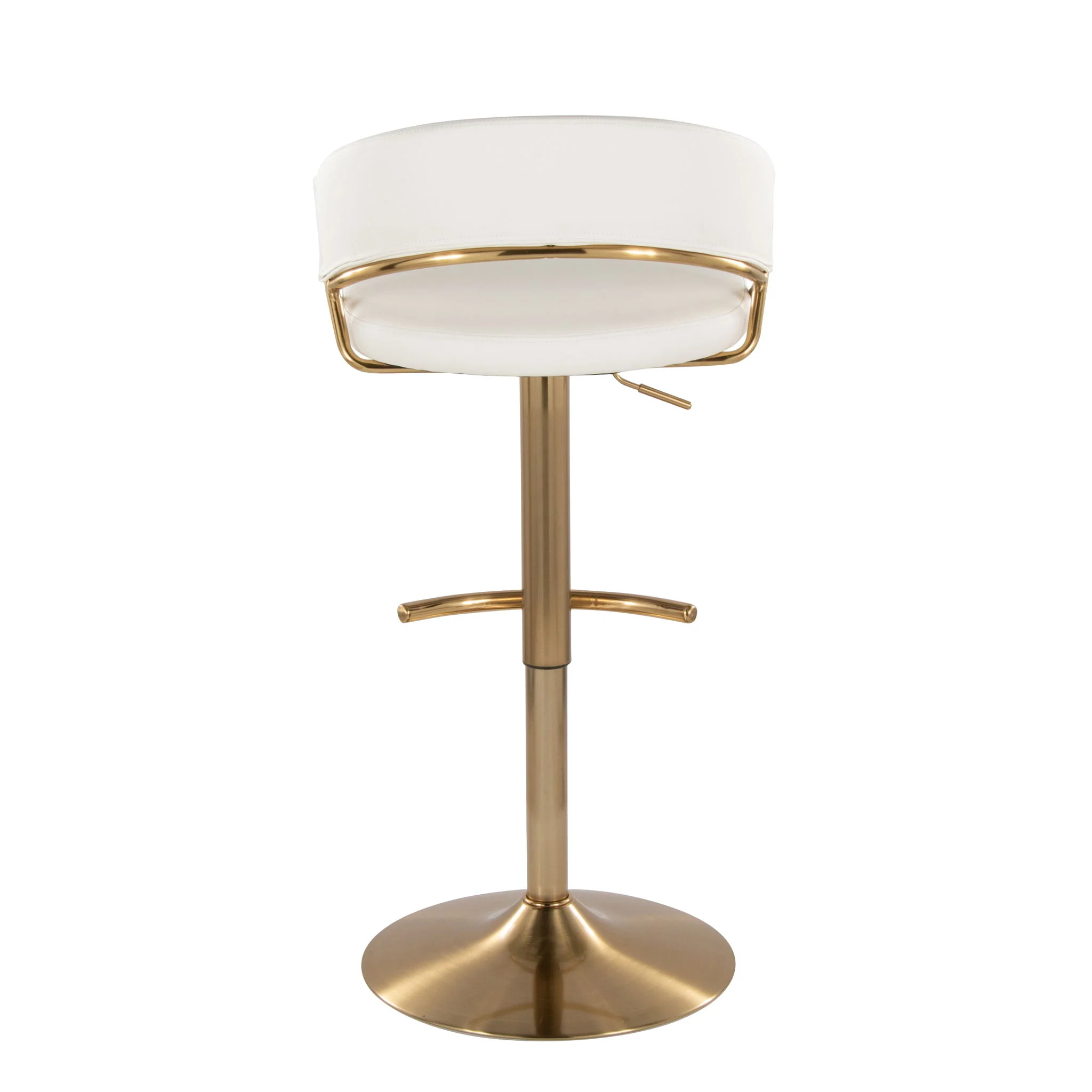 Jie - Contemporary Adjustable Barstool With Swivel With Rounded T Footrest (Set of 2) - Image 12