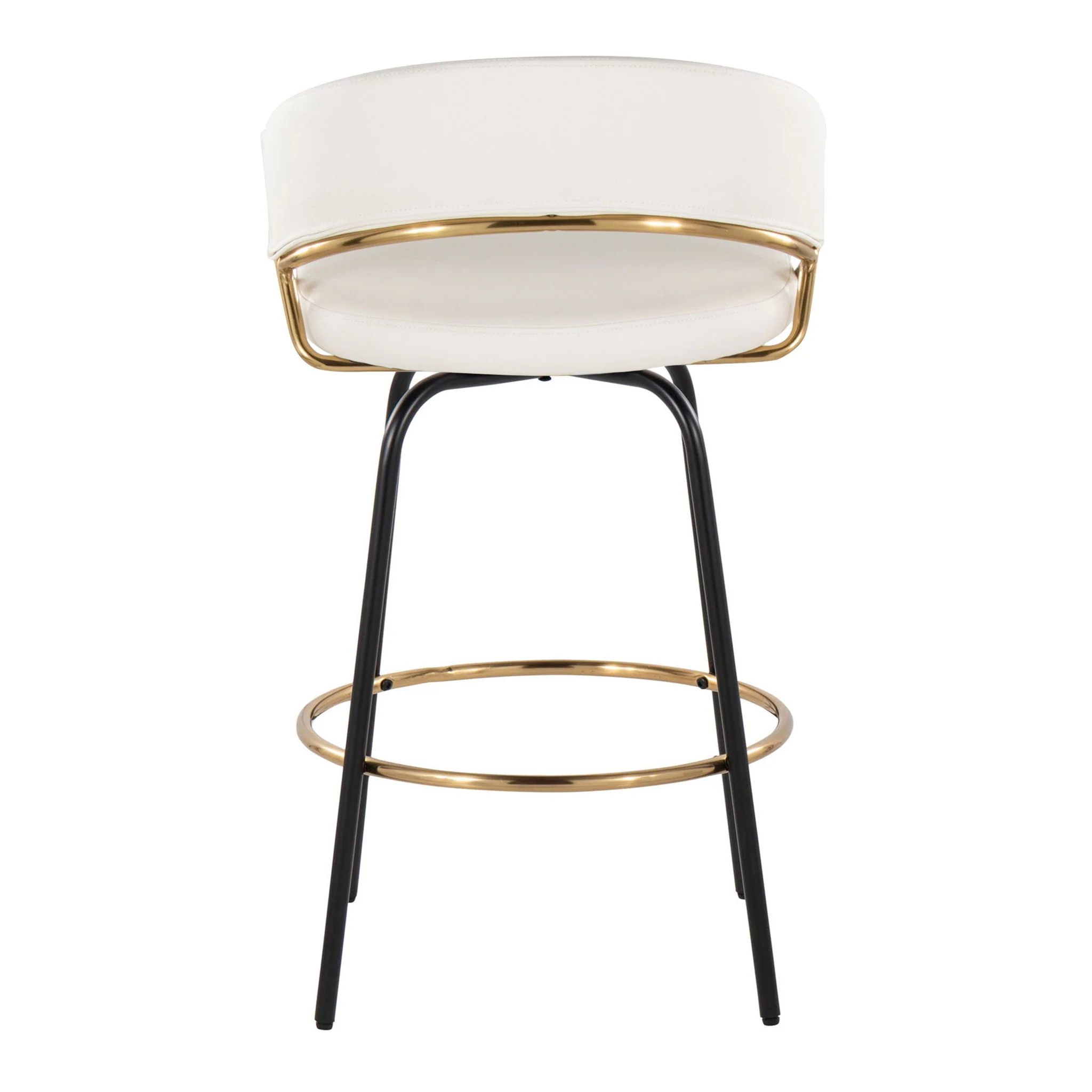 Jie - Fixed Height Contemporary Counter Stool With Swivel Round Footrest (Set of 2) - Image 10