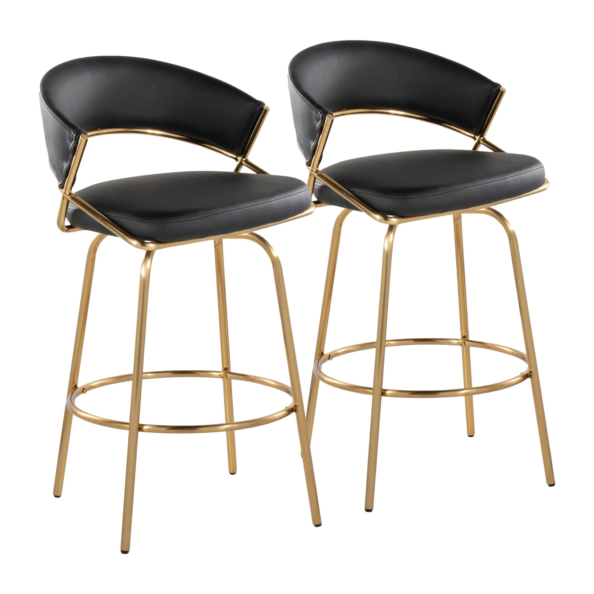 Jie - Glam Fixed Height Counter Stool (Set of 2) - Image 2