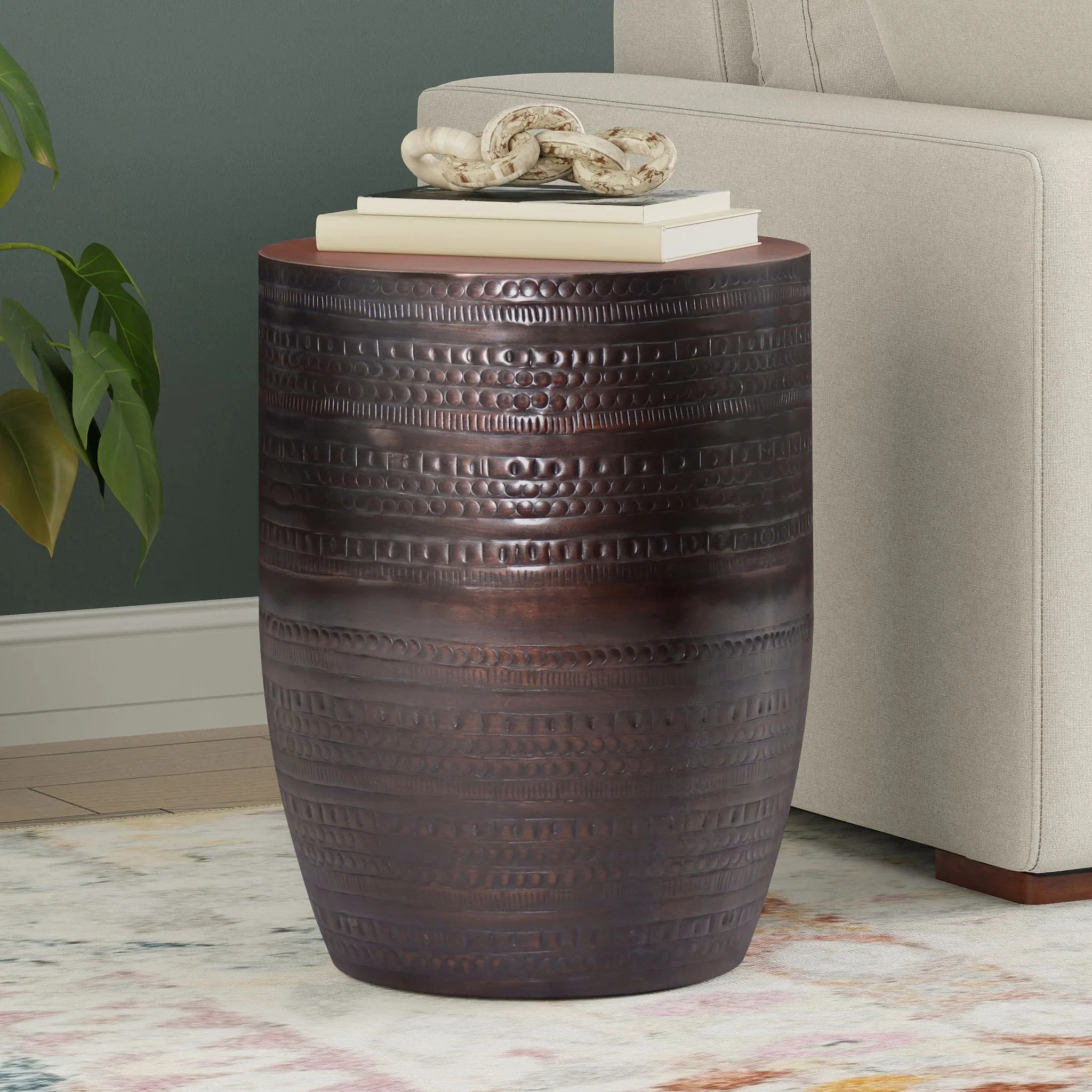 Johnsen - Handcrafted Large Metal Accent Table - Image 4