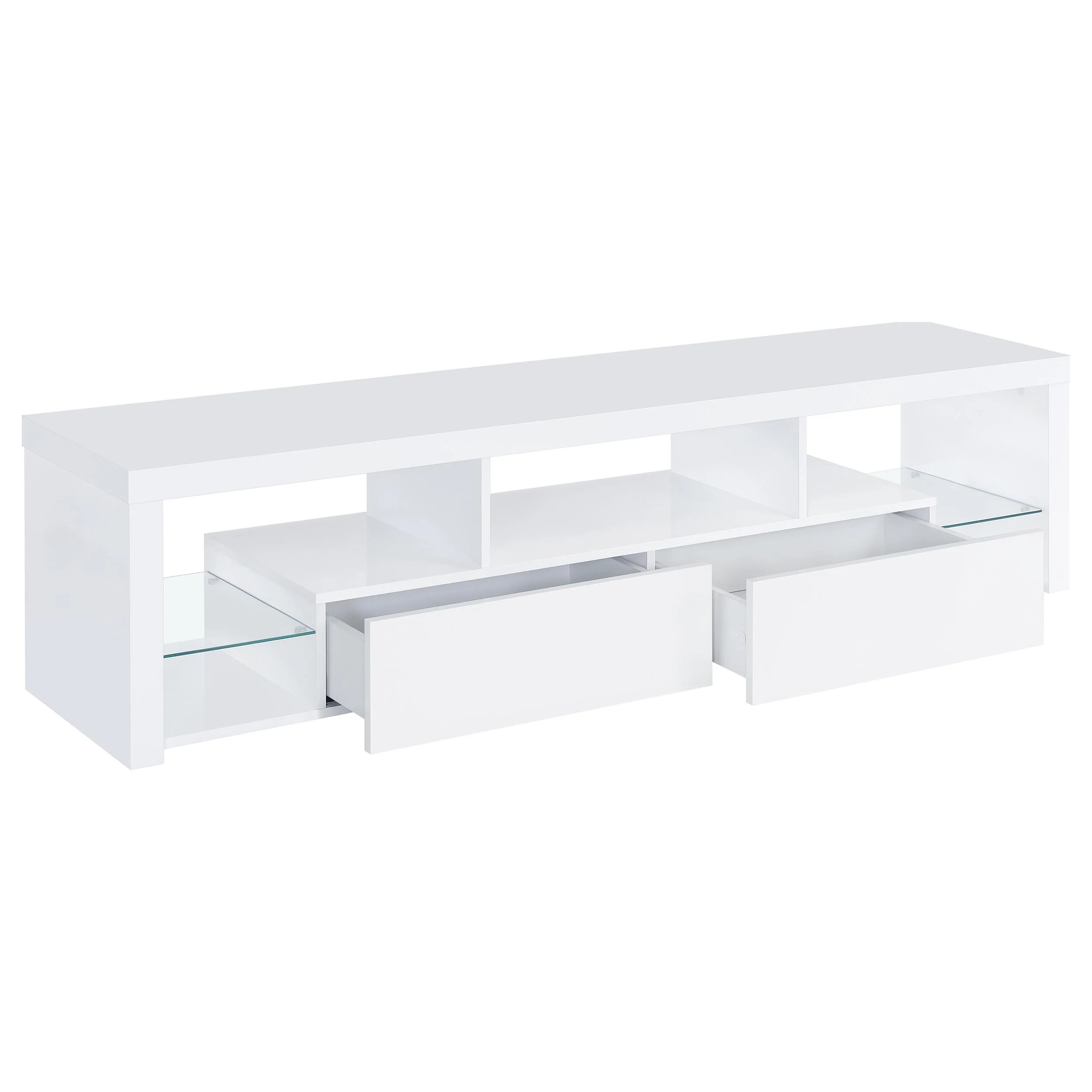 Jude 3-Piece 71-Inch TV Entertainment Center White High Gloss - Image 3