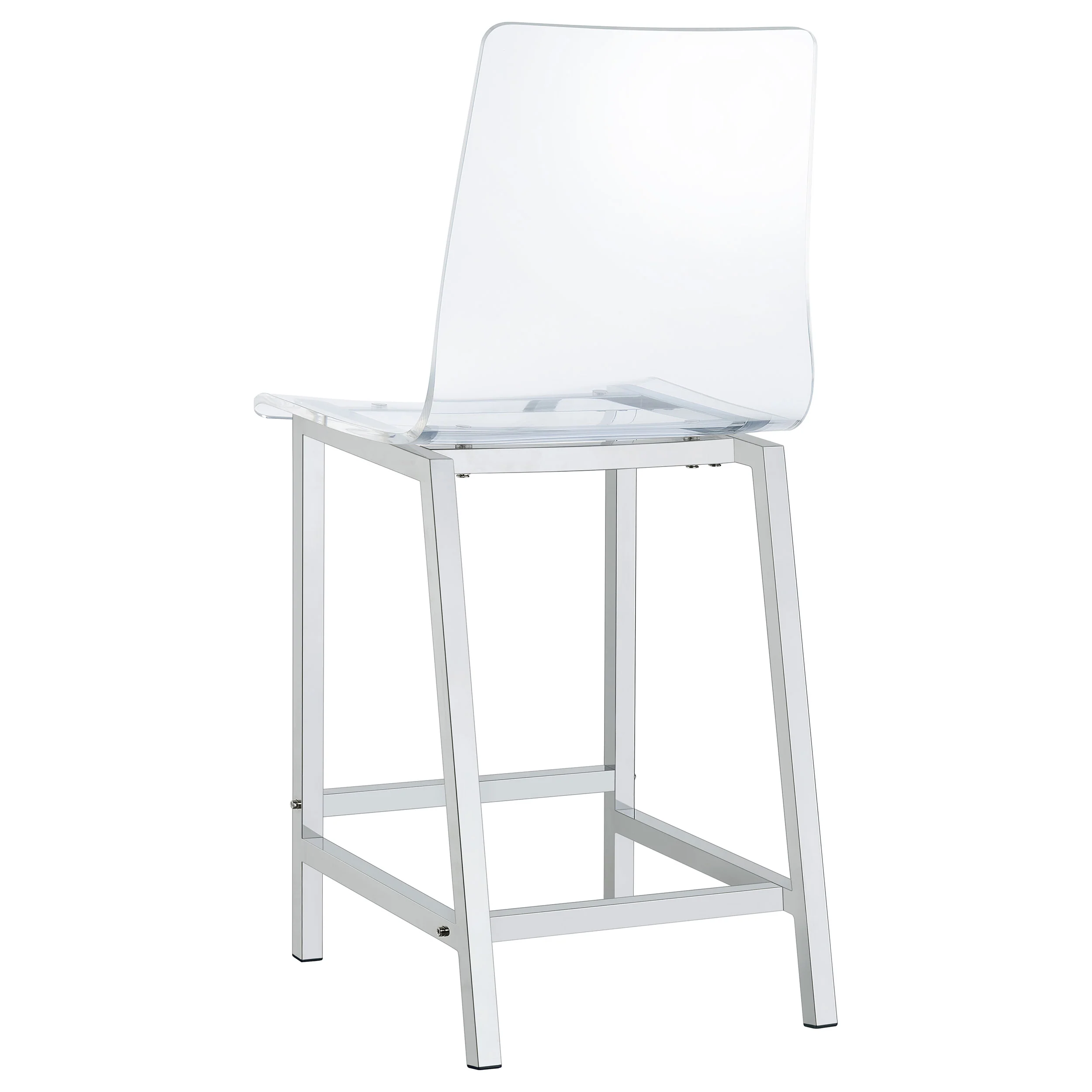 Juelia Clear Acrylic Counter Chair with Chrome Base, Set of 2 - Image 8
