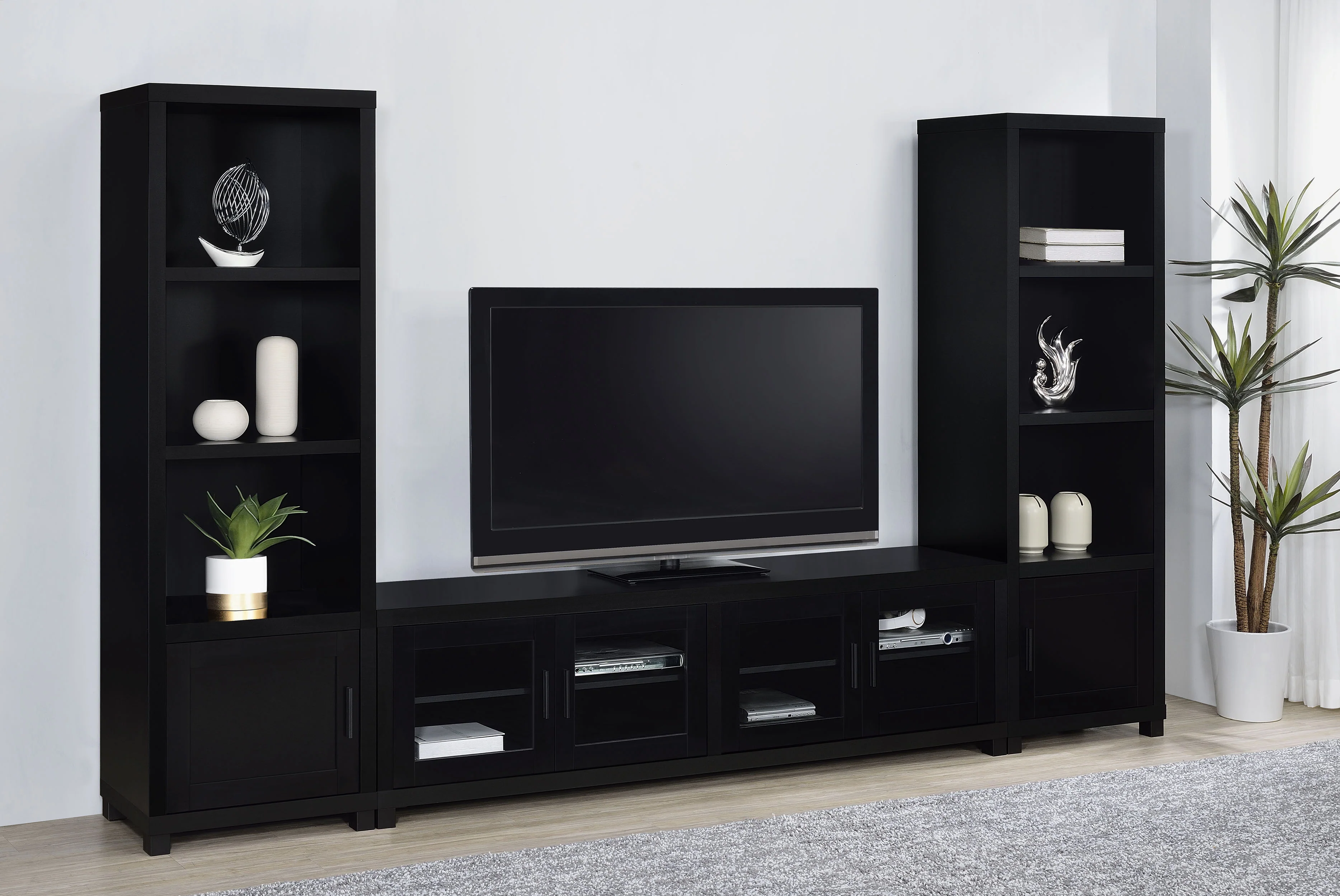 Jupiter 3-Piece Entertainment Center 79-inch TV Stand Black