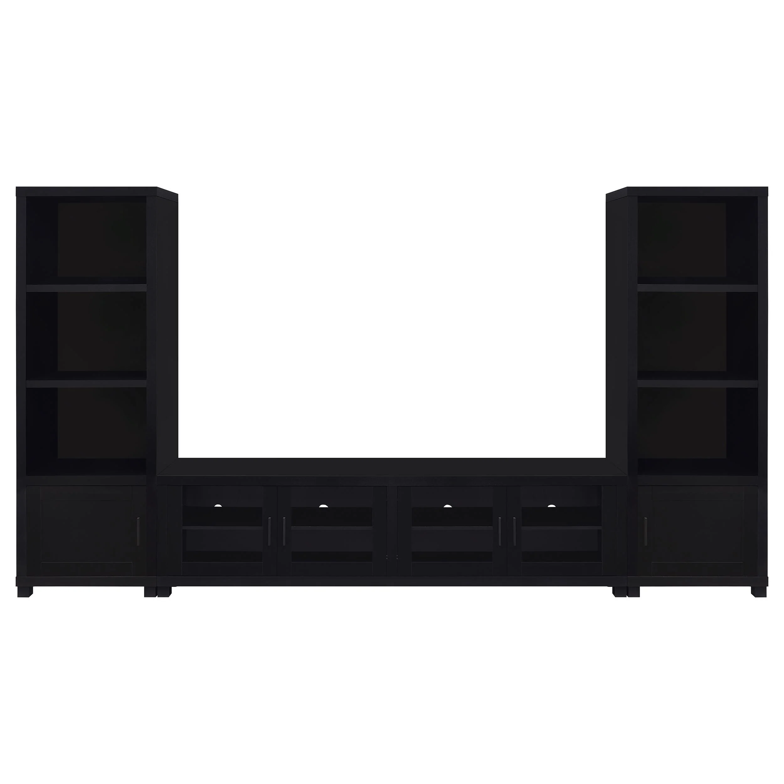 Jupiter 3-Piece Entertainment Center 79-inch TV Stand Black - Image 4
