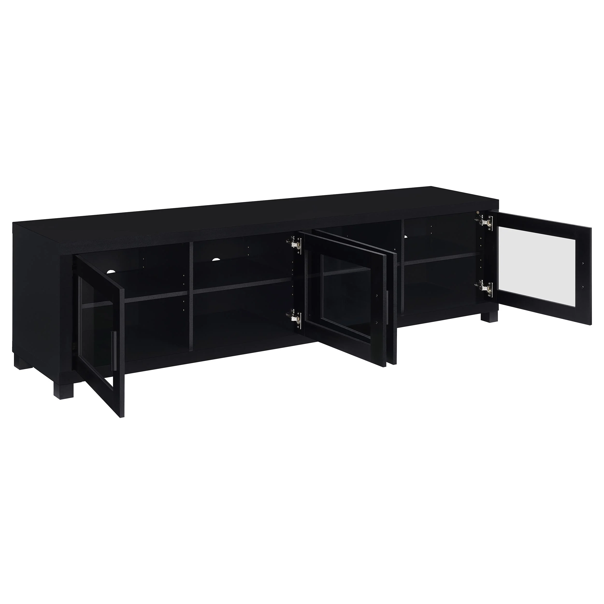 Jupiter 4-Door Black TV Stand - 79 Inch - Image 3