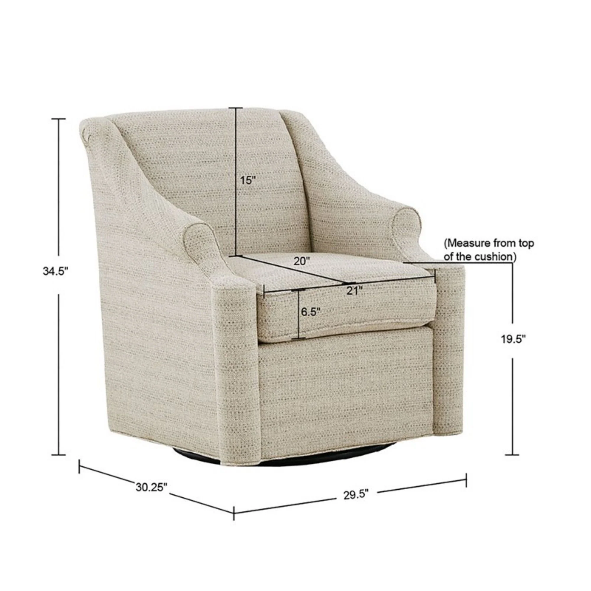 Justin - Swivel Glider Chair With 360 Degree Rotation - Tan - Image 5
