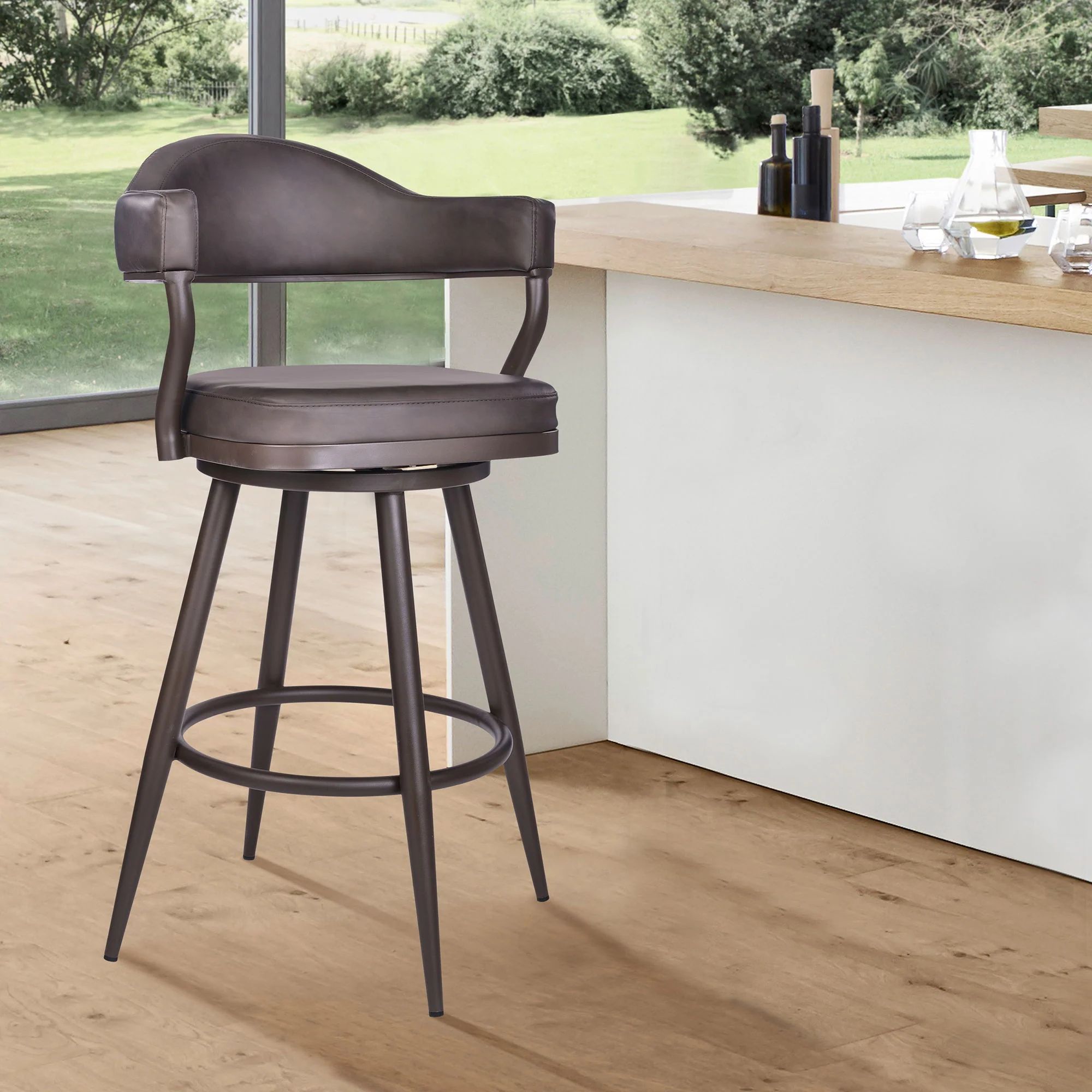 Justin - Swivel Vintage Bar Stool With Metal Legs - Image 12