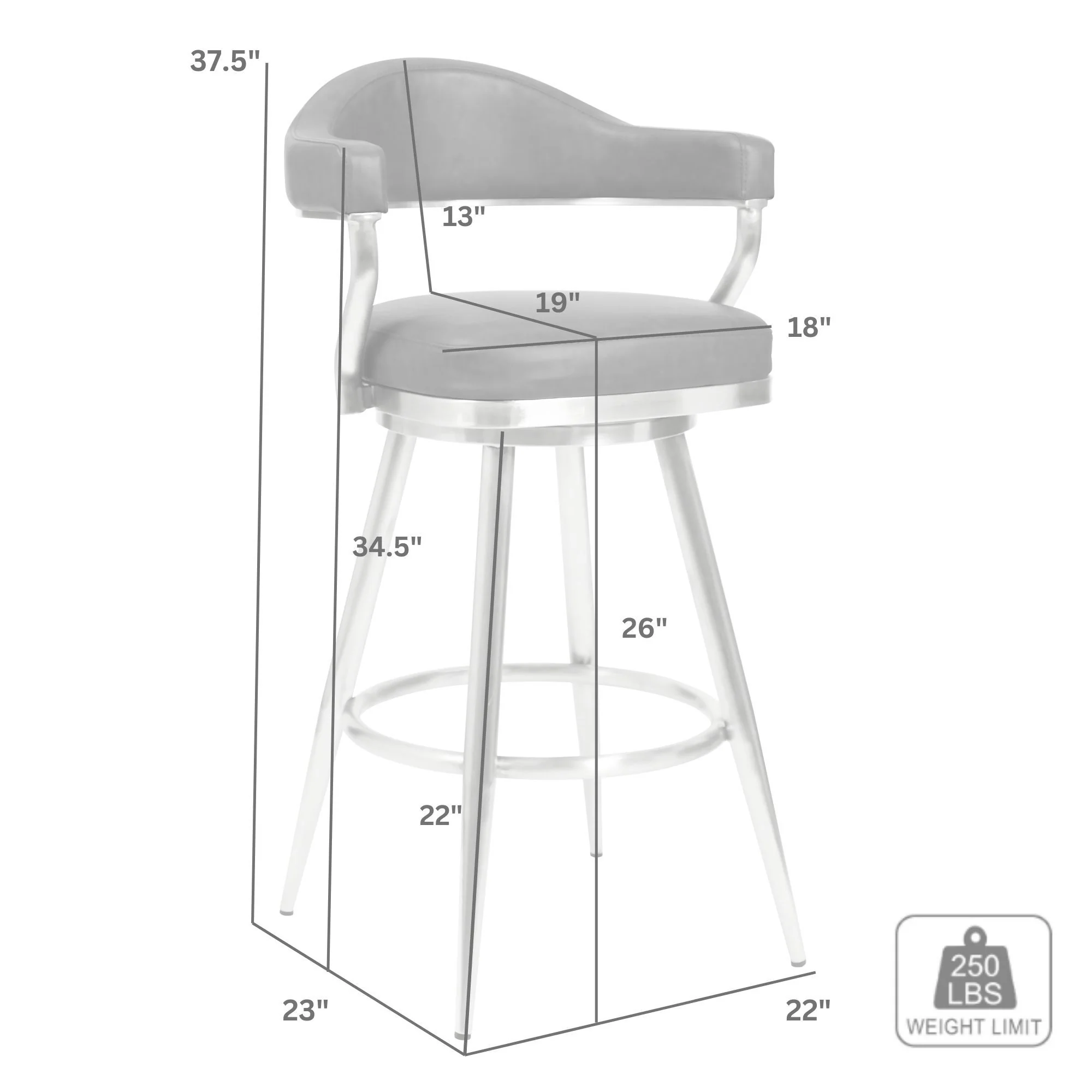 Justin - Swivel Vintage Bar Stool With Metal Legs - Image 28