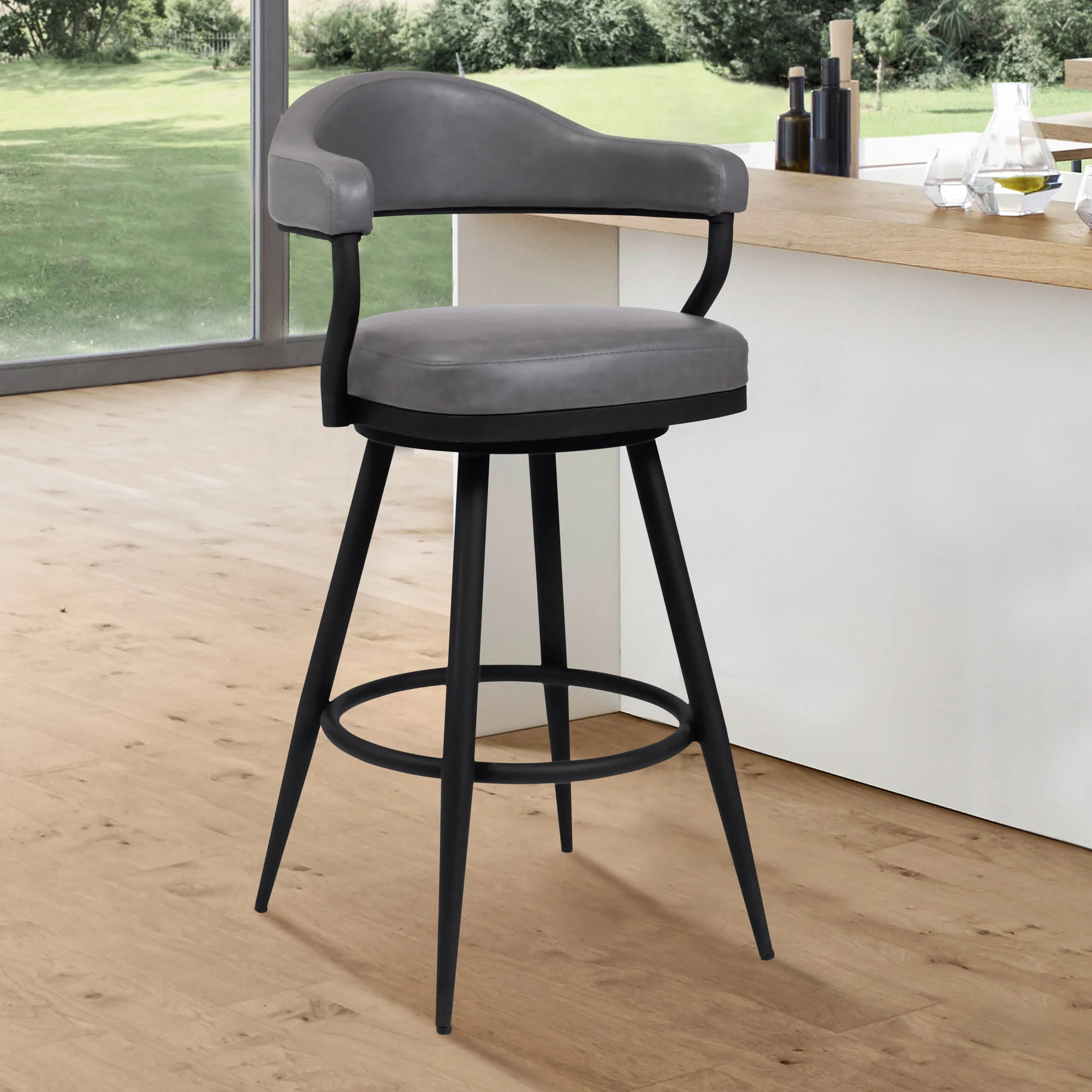 Justin - Swivel Vintage Bar Stool With Metal Legs - Image 30