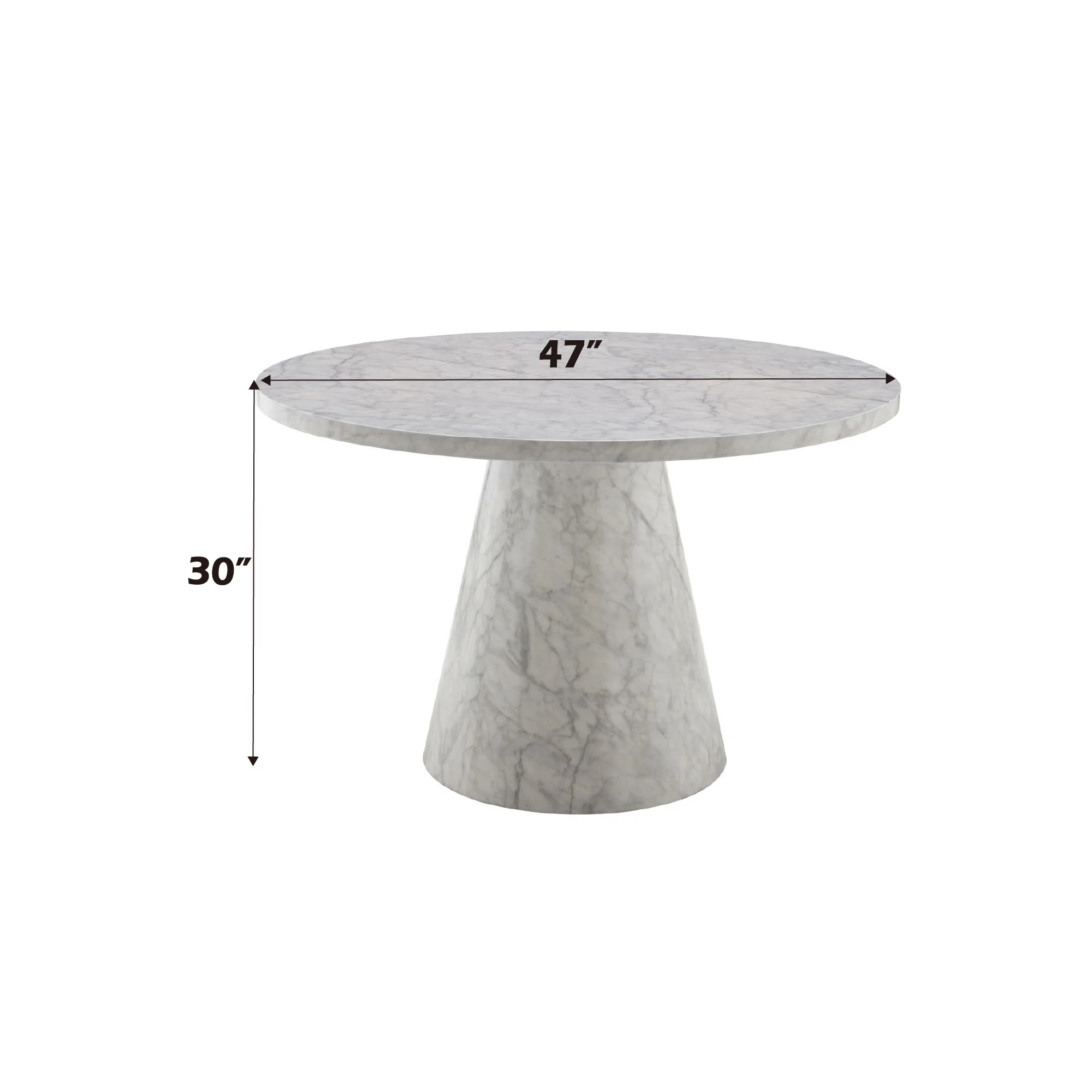Kacey - Natural Engineered Stone Round Dining Table - Stone Gray - Image 4