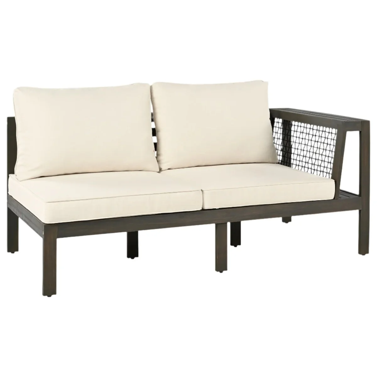 Kaelin 4-Piece Acacia Wood Outdoor Sofa Set with Woven Armrests - Image 15