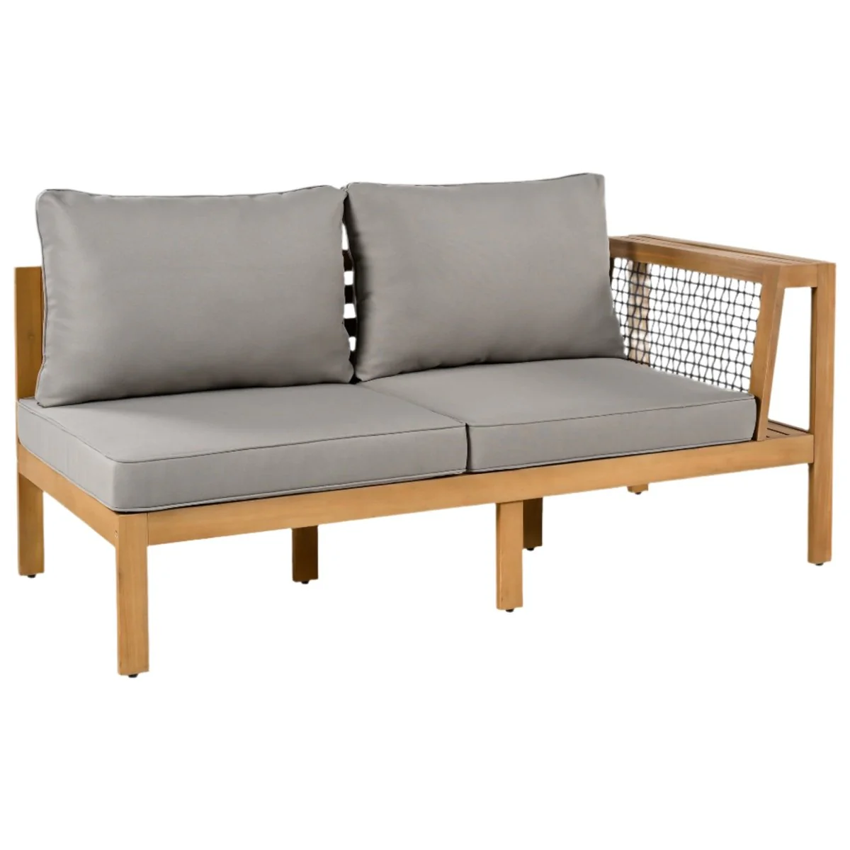 Kaelin 4-Piece Acacia Wood Outdoor Sofa Set with Woven Armrests - Image 6