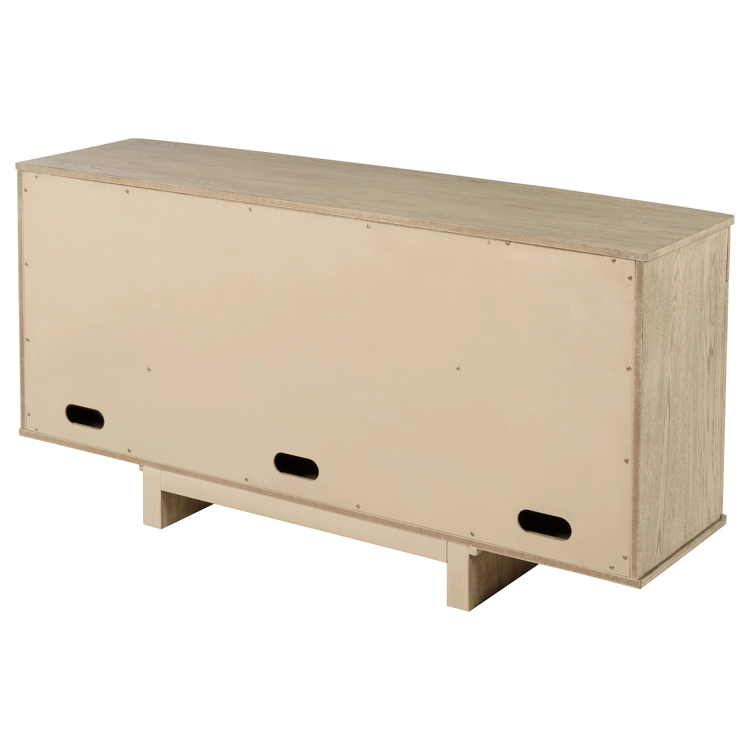 Kailani 4-Door Cane Sideboard Buffet Cabinet in Beige Oak - Image 9
