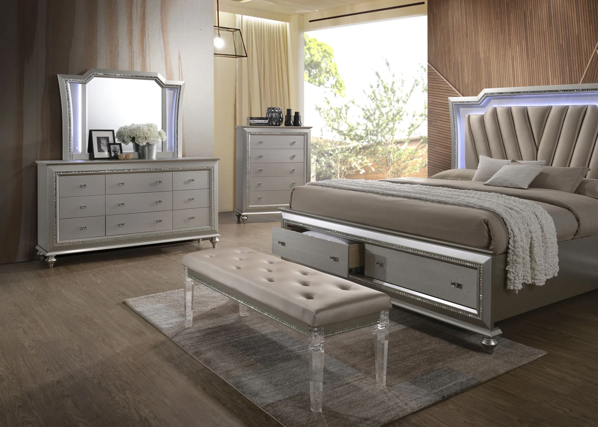Kaitlyn - Bed With LED & Storage - Image 3
