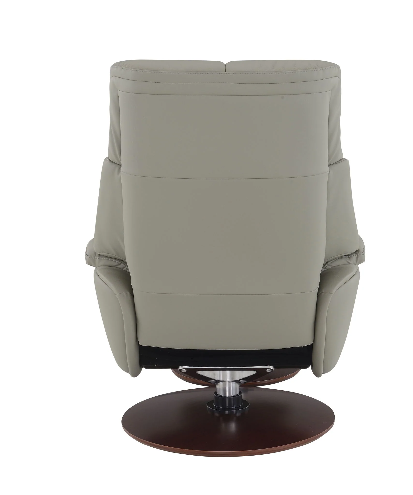 Kandoro - Top Grain Leather Accent Chair With Swivel & Ottoman - Gray - Image 7