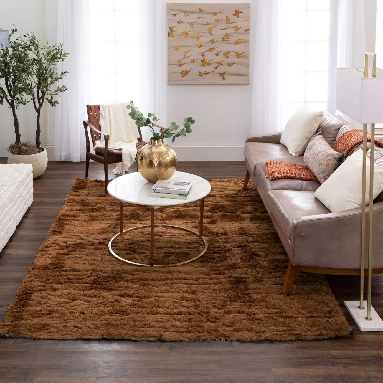 Karastan Billow Shag Rug - Billow Shag Rust 5'3"X8' - Image 7