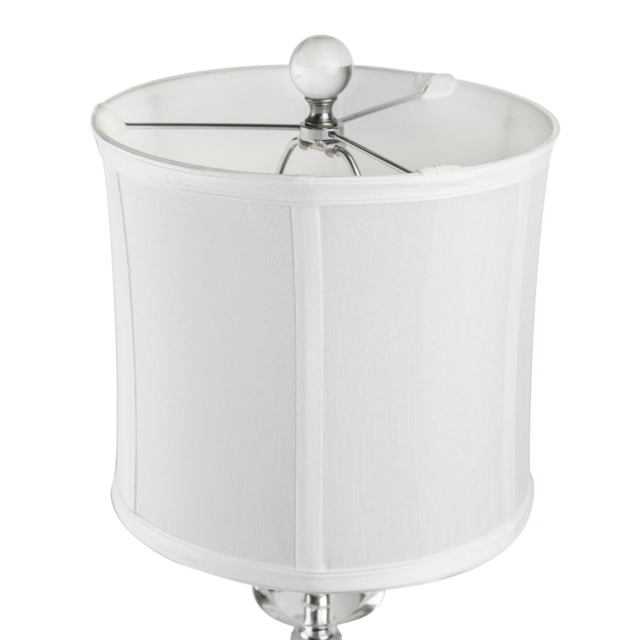 Karat - Contemporary Crystal Table Lamp (Set of 2) - Clear Crystal / Chrome / White Softback - Image 6