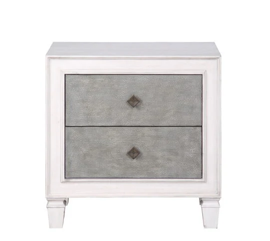 Katia - Weathered Night Stand - Gray / White - Image 2