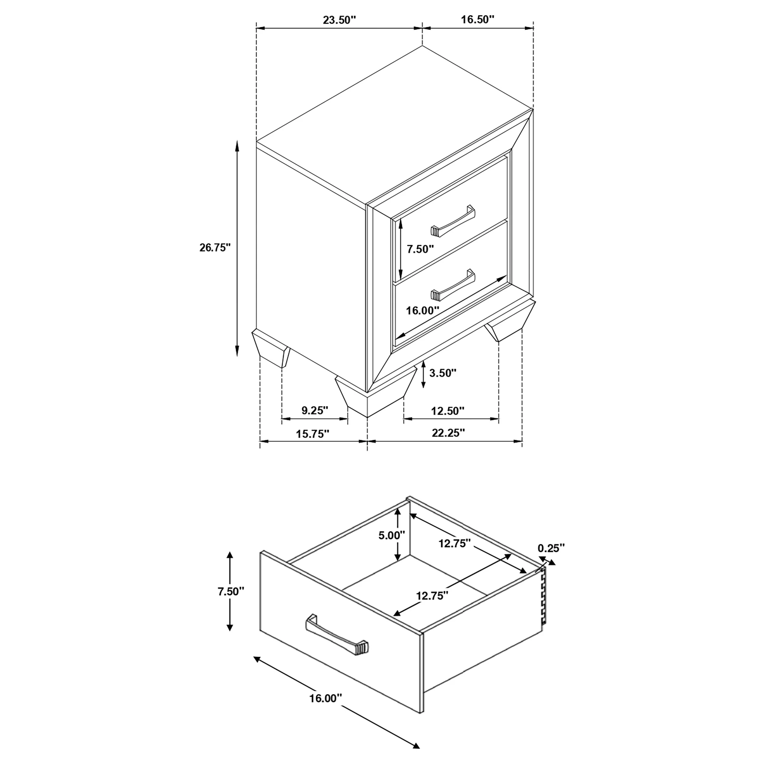 Kauffman 2-Drawer Nightstand in Dark Cocoa - Image 11