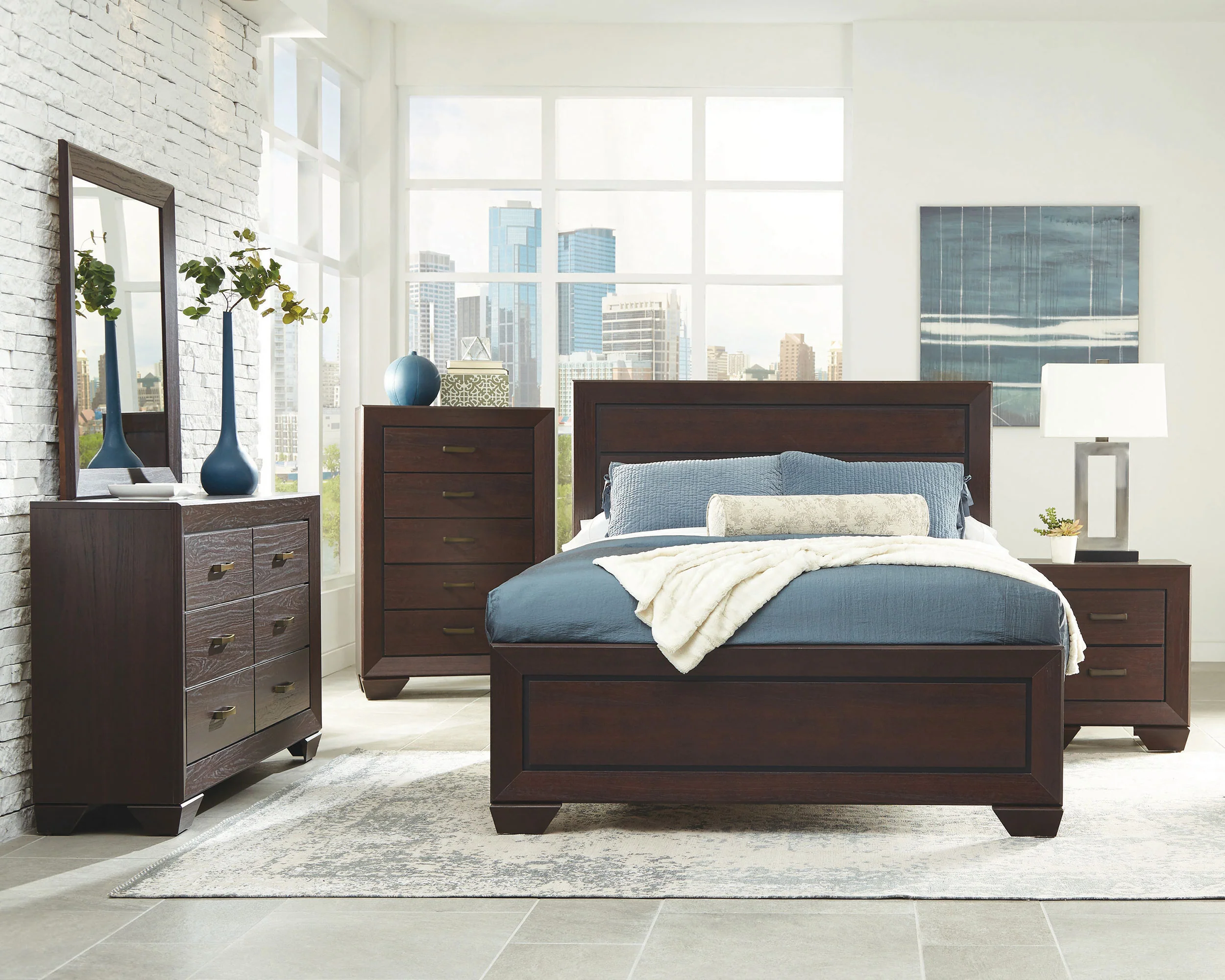 Kauffman 5-Drawer Bedroom Chest Dark Cocoa - Image 12