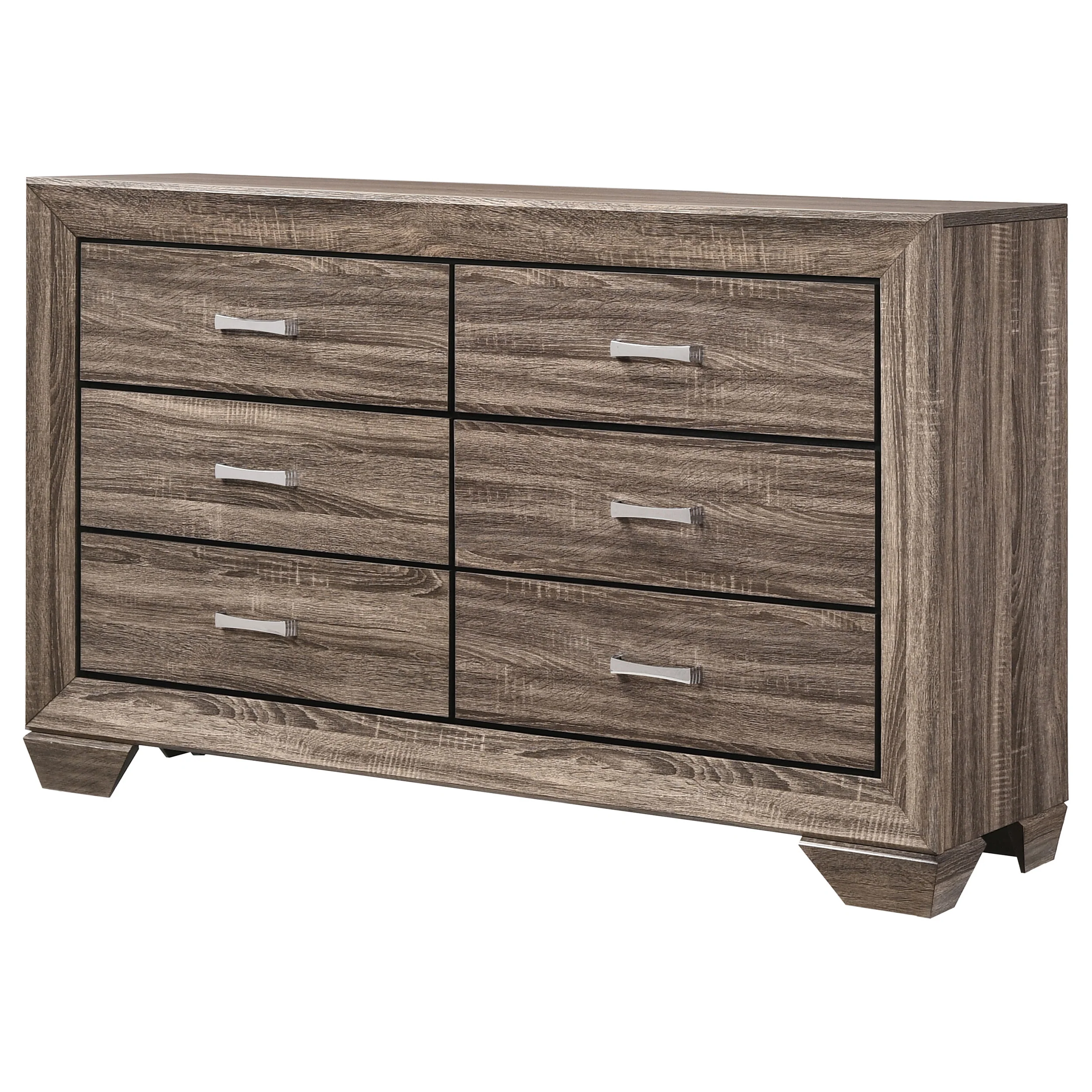 Kauffman 6-Drawer Dresser in Washed Taupe - Image 3