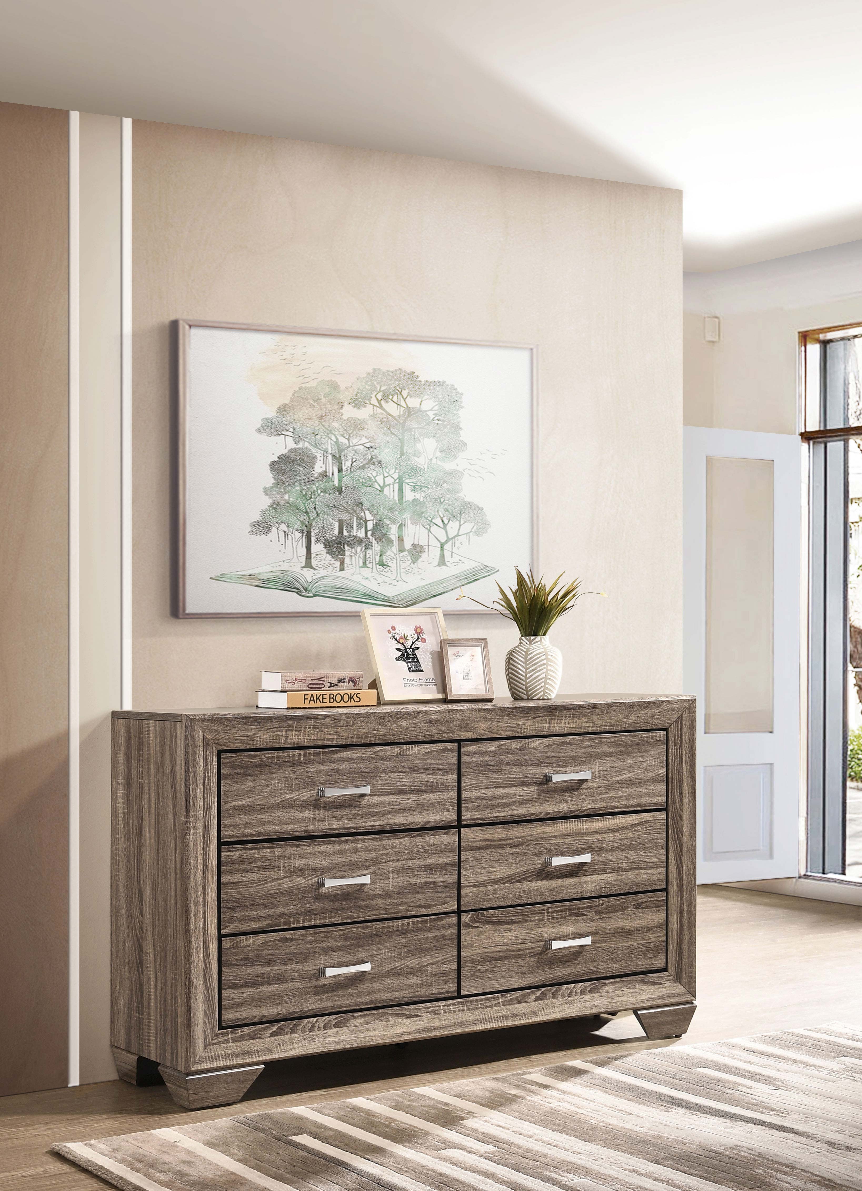 Kauffman 6-Drawer Dresser in Washed Taupe - Image 4